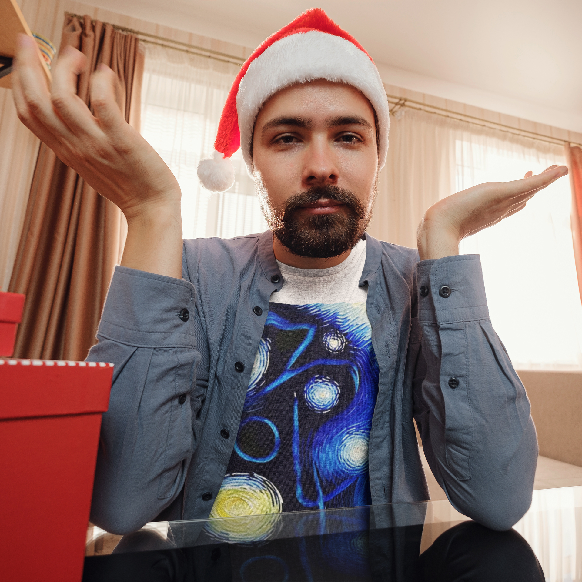 K#012 - Midnight Lights – Abstraktes Christmas Art Shirt Unisex