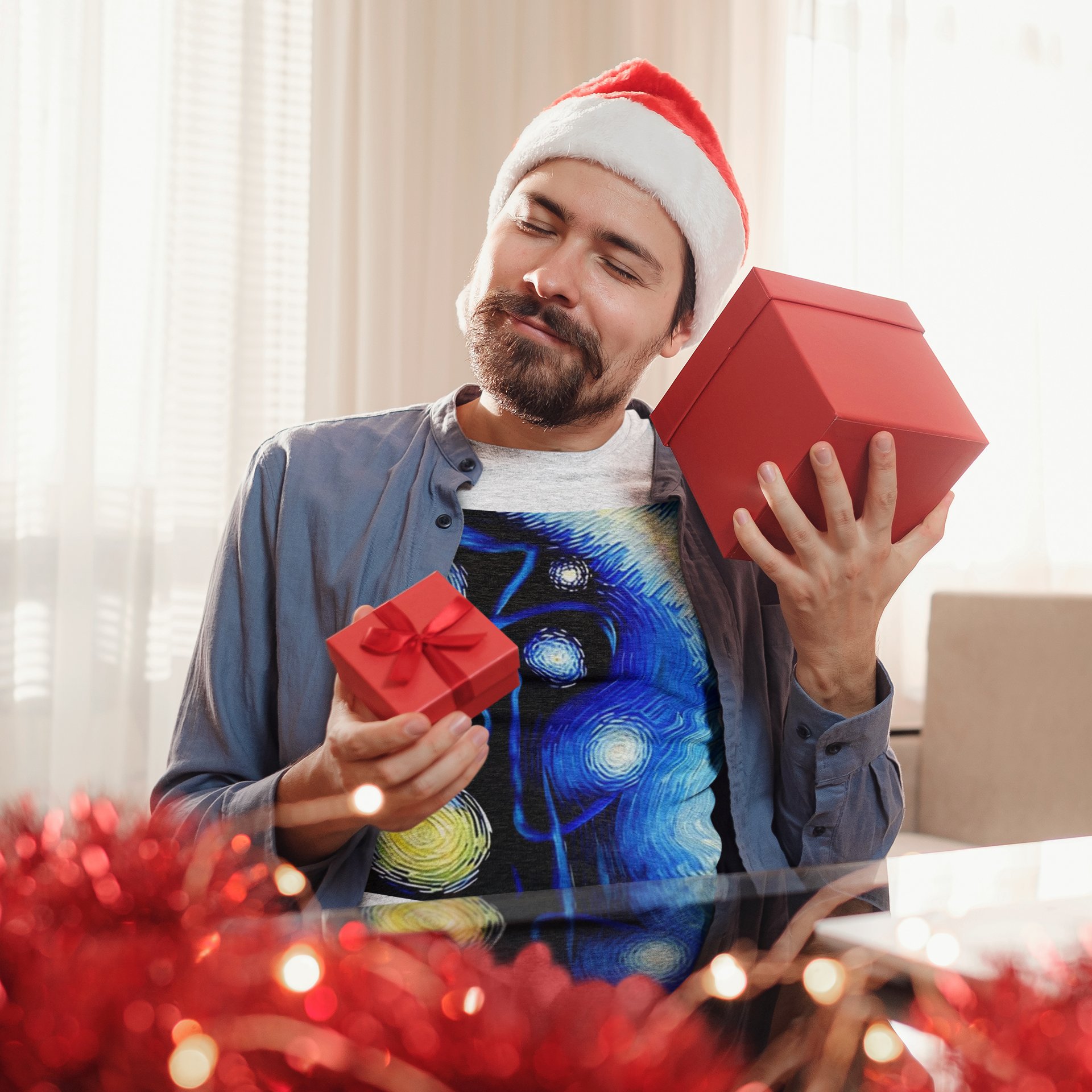 K#012 - Midnight Lights – Abstraktes Christmas Art Shirt Unisex