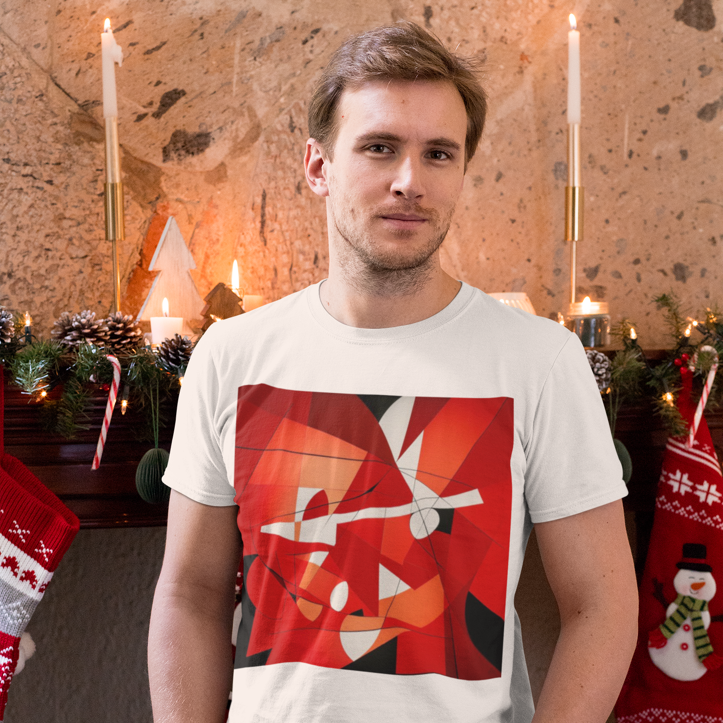 K#019 - Holiday Geometry – Modernes Christmas Art Shirt Unisex