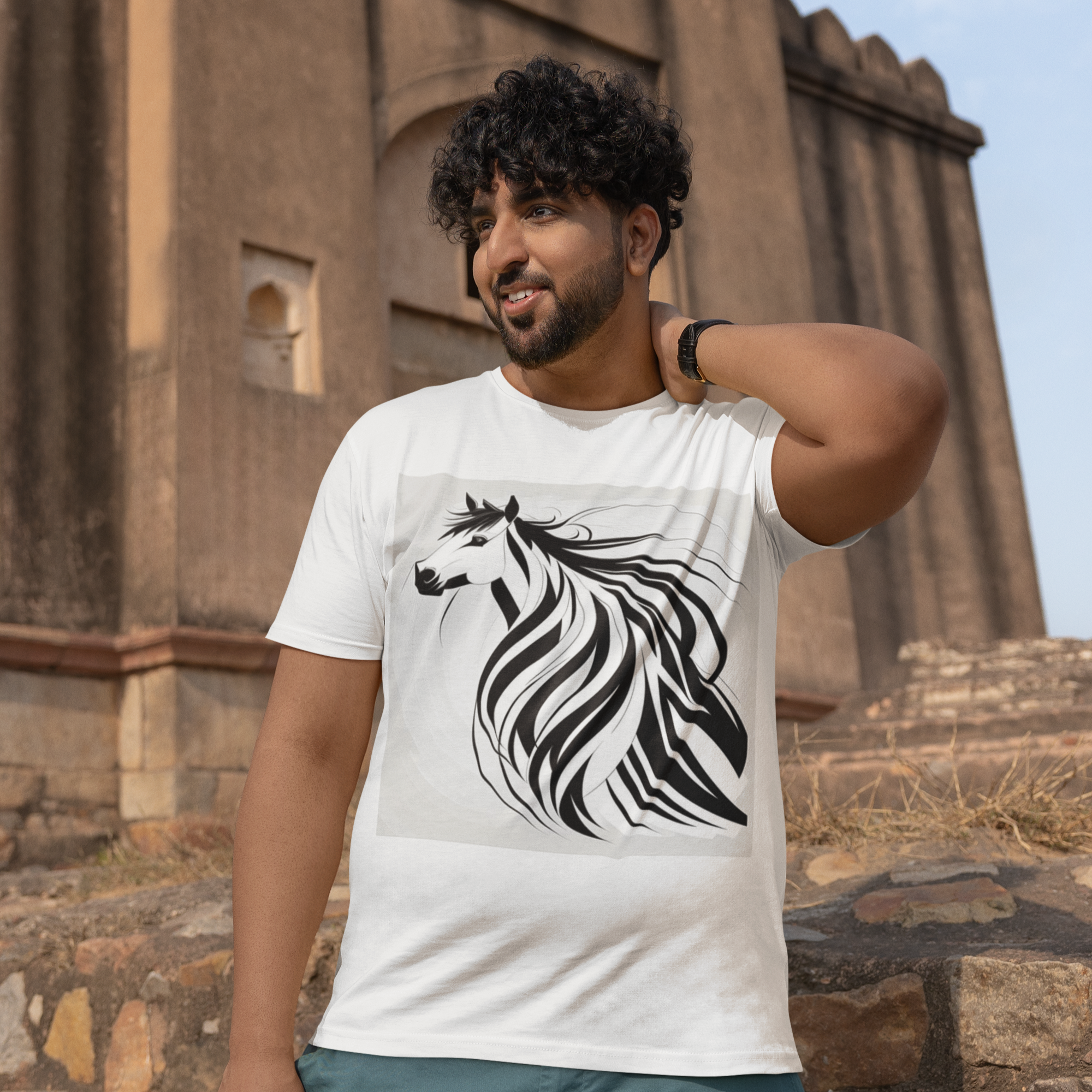 K#111 - Horse Spirit T-Shirt – Stärke & Freiheit im Monoline-Stil | Kirrify