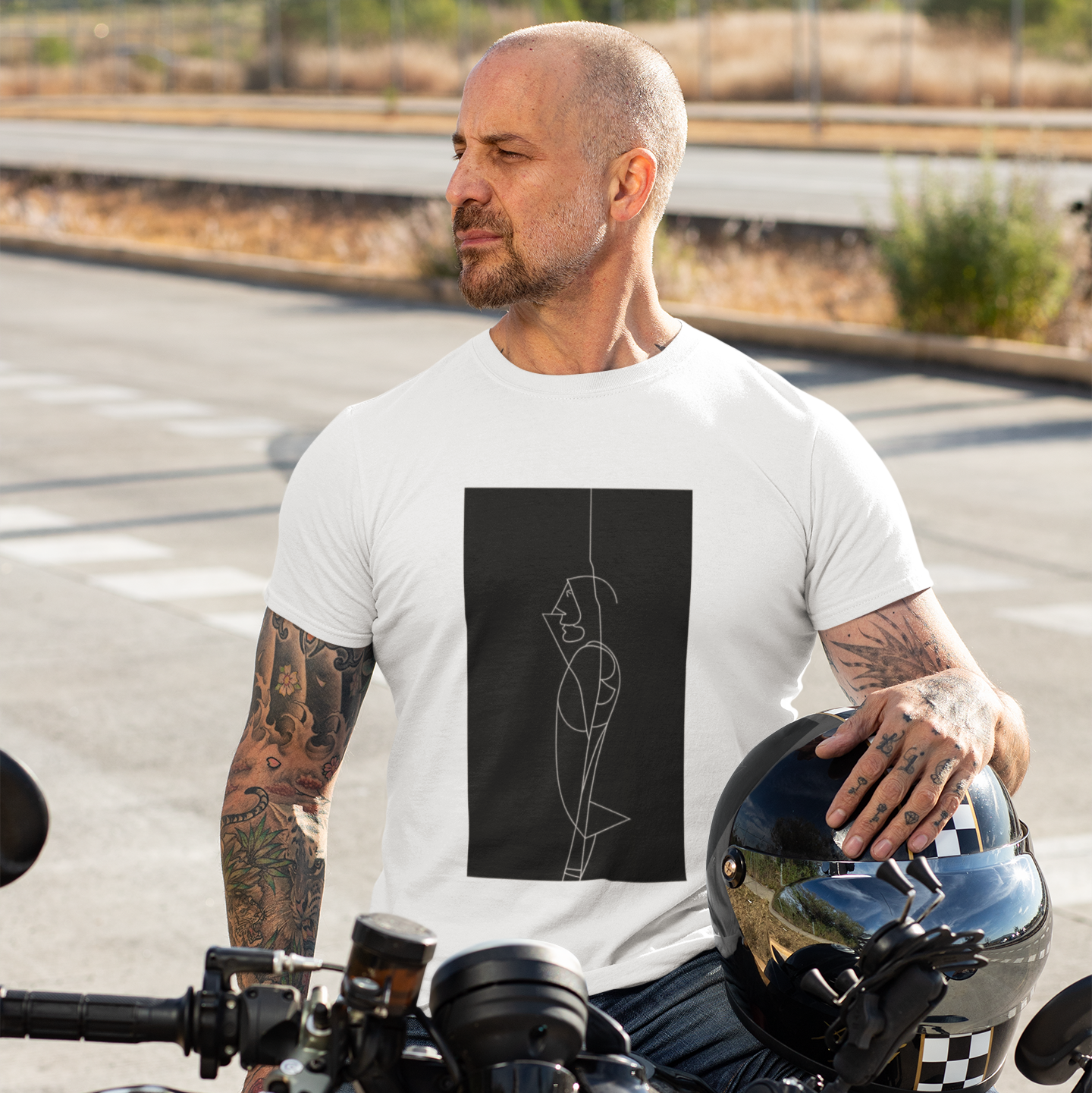 K#122 - Equine Elegance T-Shirt – Minimalistische Pferde-Linienkunst | Kirrify