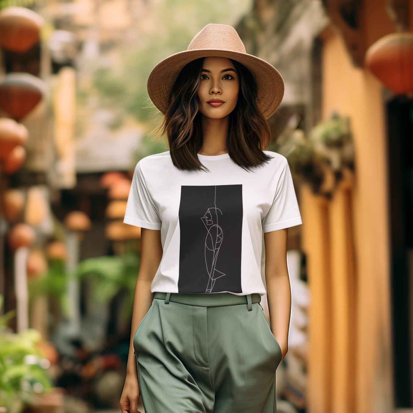 K#122 - Equine Elegance T-Shirt – Minimalistische Pferde-Linienkunst | Kirrify