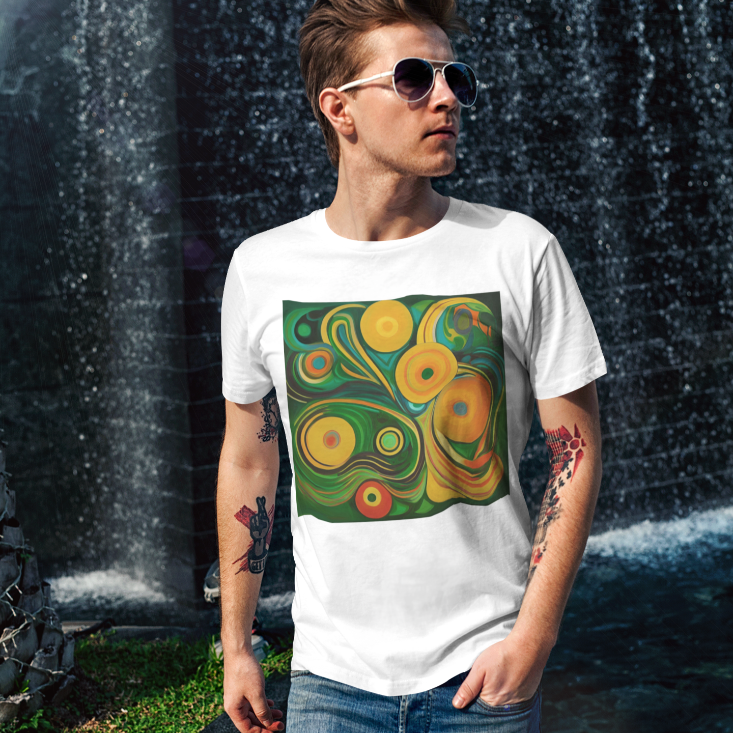 K#186 - Solar Vortex T-Shirt – Energie & Bewegung in Farbe | Kirrify Flow