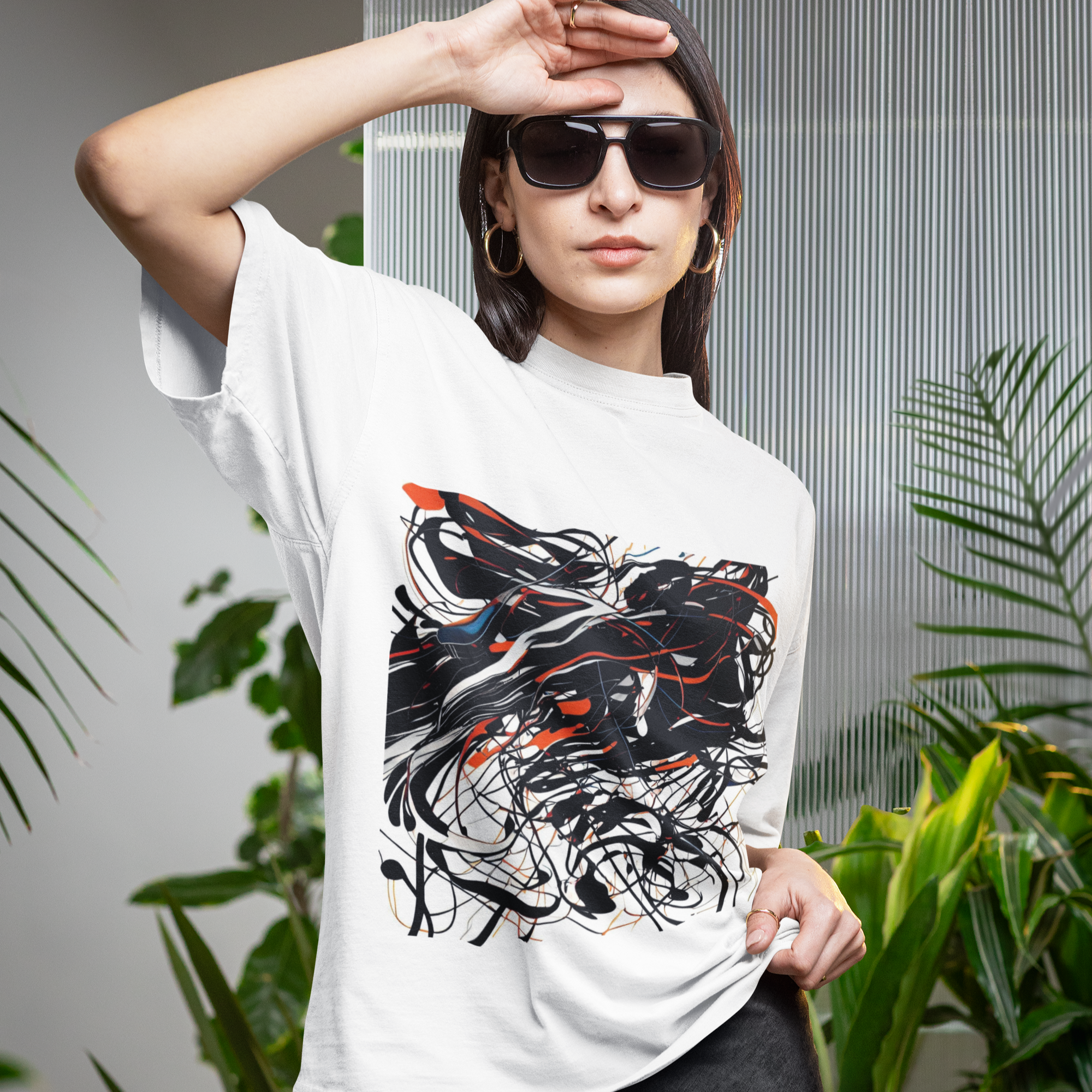 K#205 - Dynamic Lines T-Shirt – Abstrakte Bewegung & Energie | Kirrify