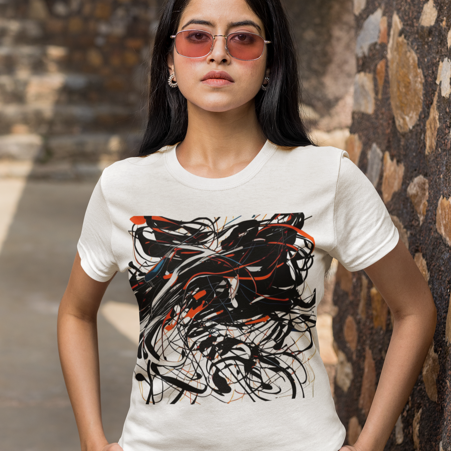 K#205 - Dynamic Lines T-Shirt – Abstrakte Bewegung & Energie | Kirrify