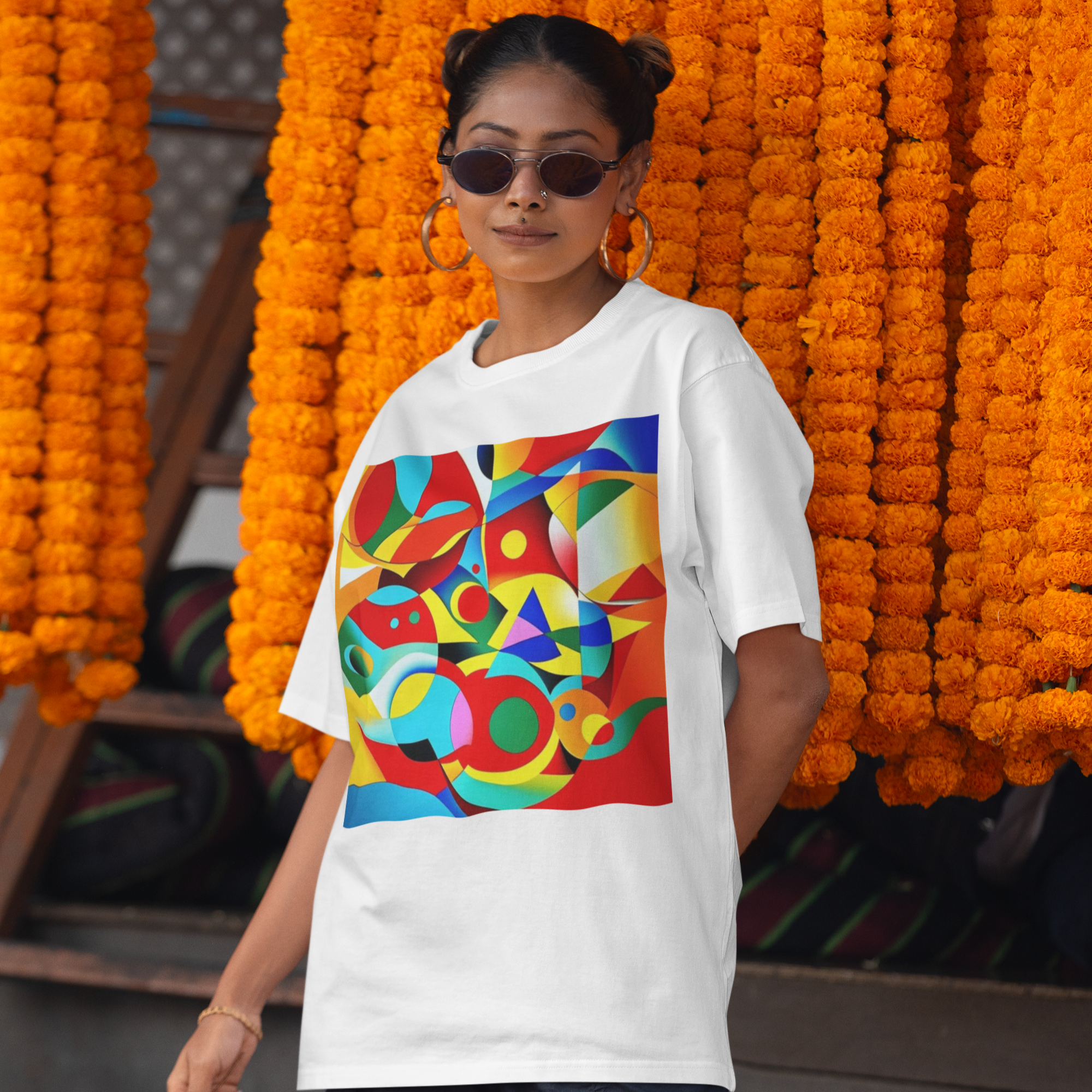 K#207 - Geometric Harmony T-Shirt – Abstrakte Formen & Farben | Kirrify