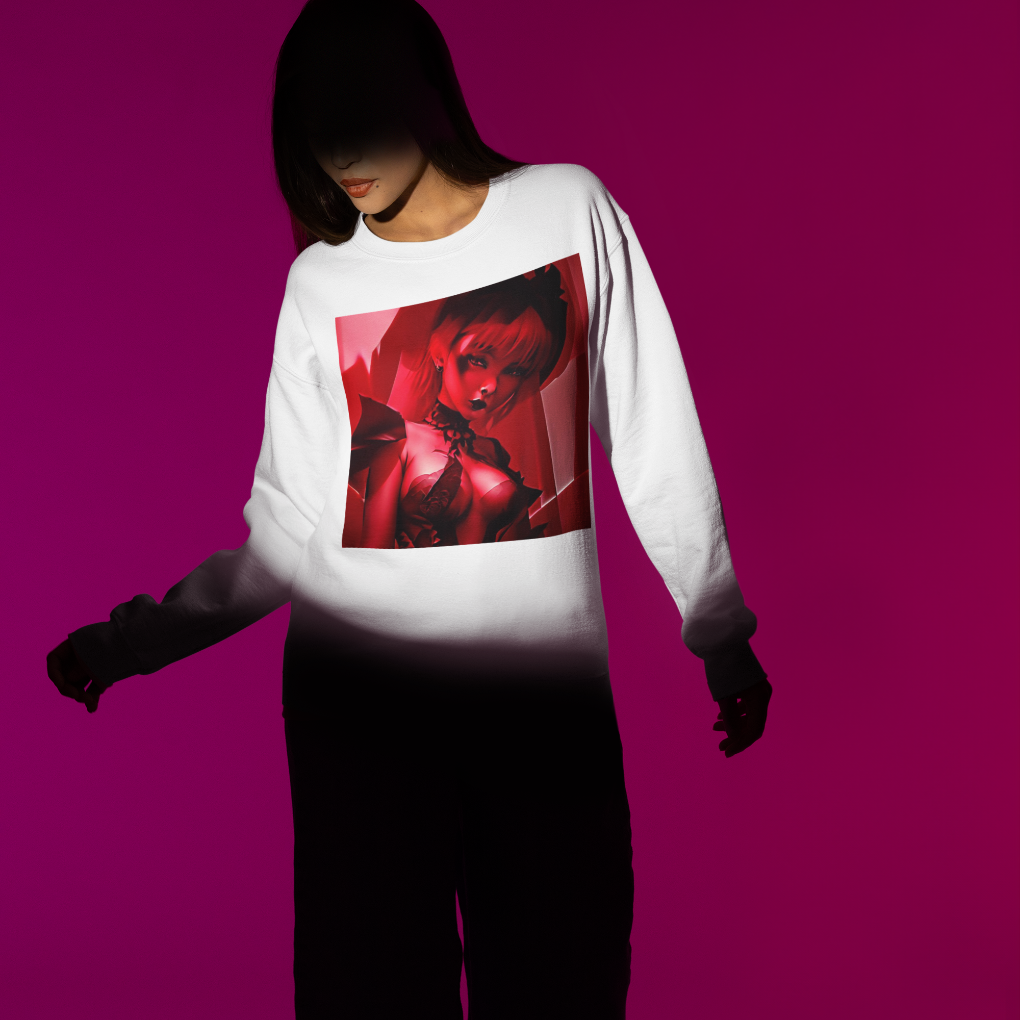 K#402 - Scarlet Muse Sweatshirt – Sinnliche Stärke & dunkle Eleganz | Kirrify