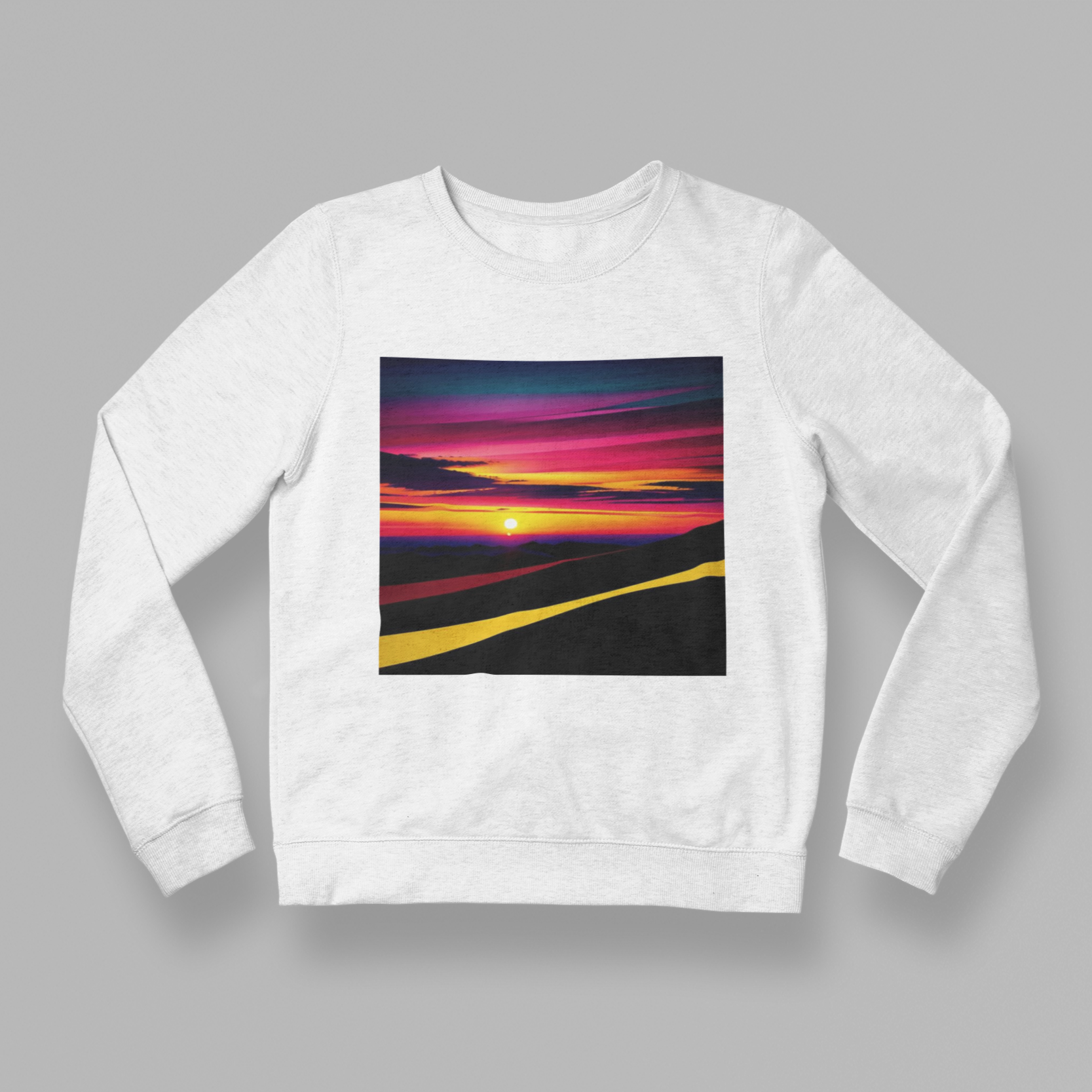 K#404 - Sunset Drive Sweatshirt – Farbintensiver Horizont & Road Vibes | Kirrify