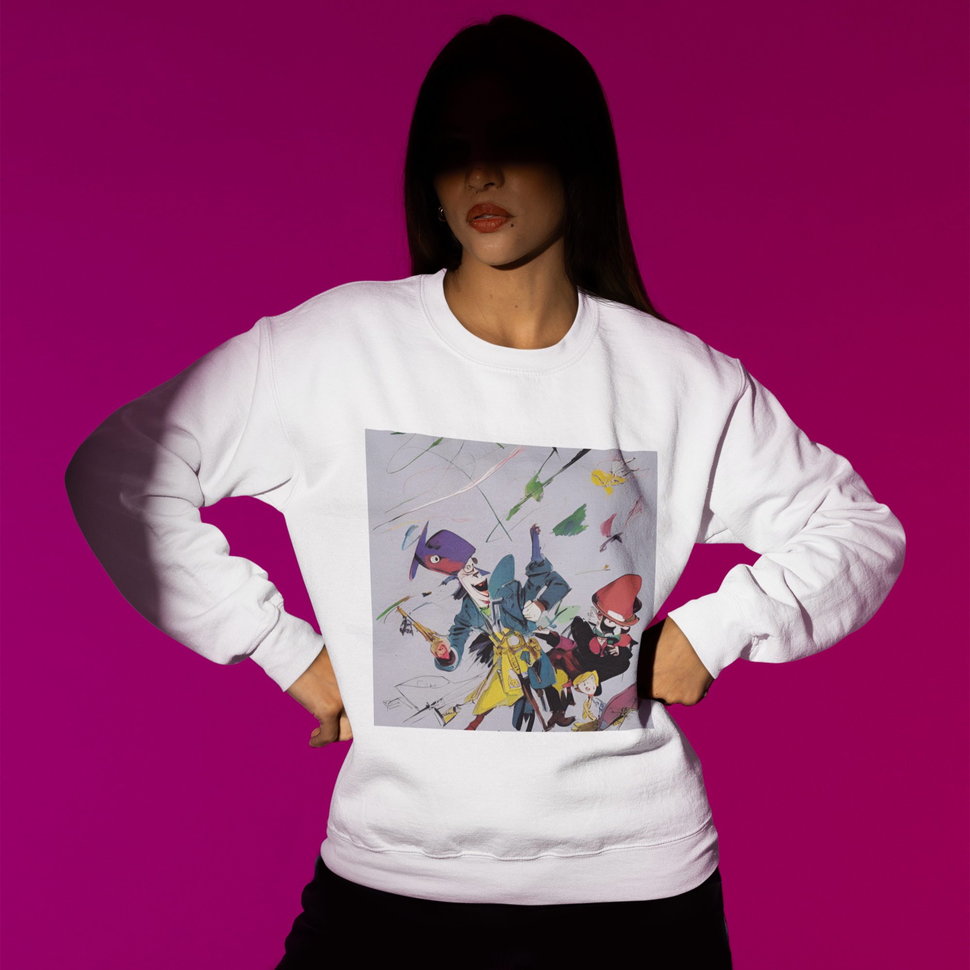 K#411 - Avantgarde Parade Sweatshirt – Kunstvolle Bewegung & Humor | Kirrify