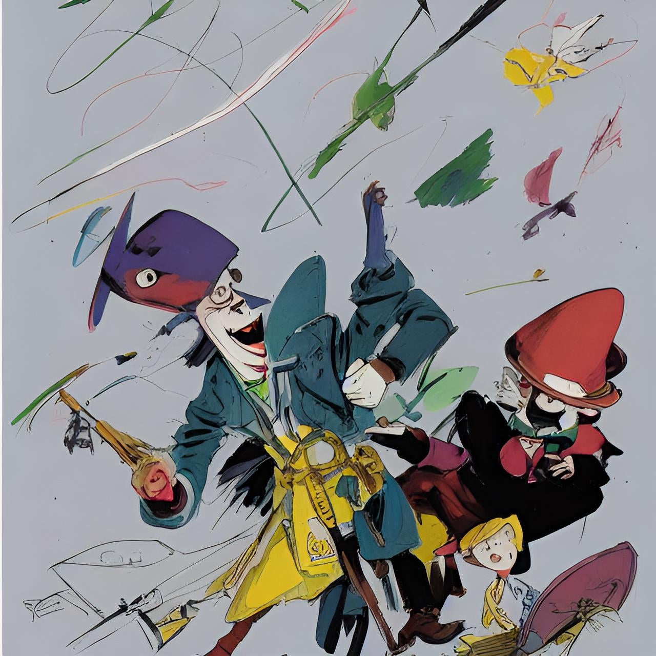 K#411 - Avantgarde Parade Sweatshirt – Kunstvolle Bewegung & Humor | Kirrify