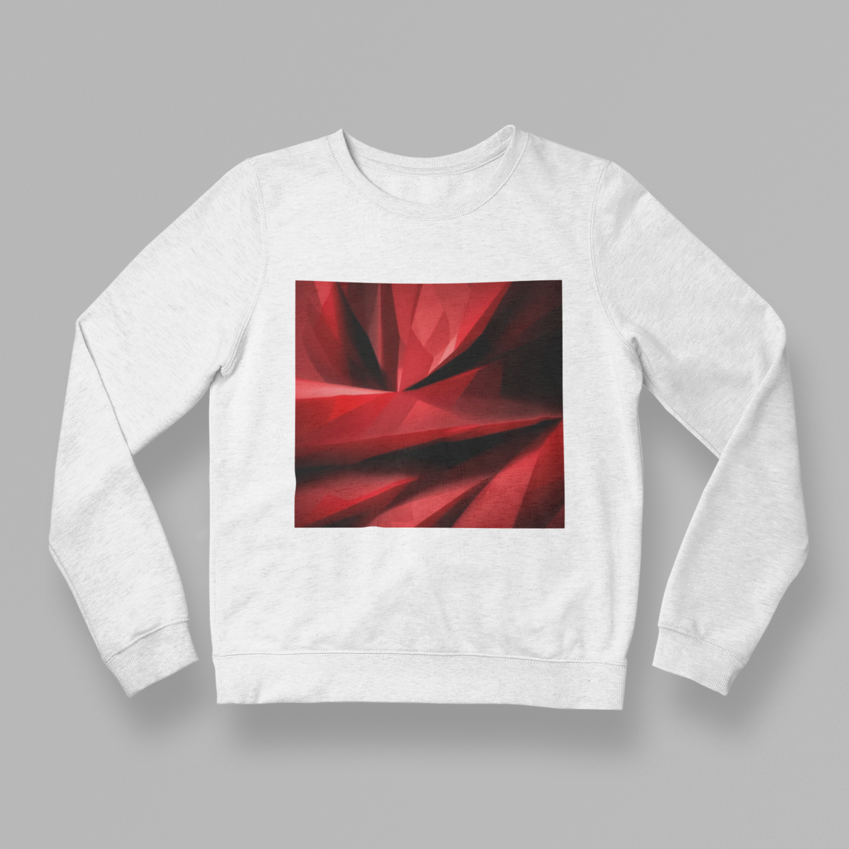 K#413 - Crimson Depth Sweatshirt – Abstrakte Tiefe in Rot & Bewegung | Kirrify