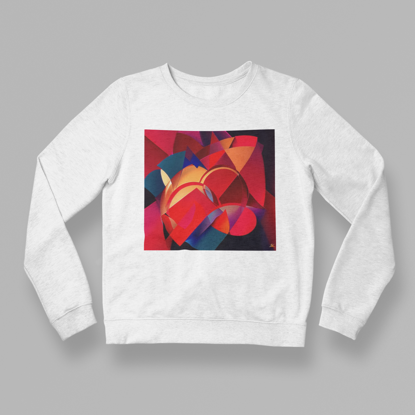 K#420 - Red Motion Sweatshirt – Geometrische Farbkraft & Kunstdesign | Kirrify
