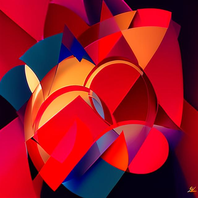 K#420 - Red Motion Sweatshirt – Geometrische Farbkraft & Kunstdesign | Kirrify