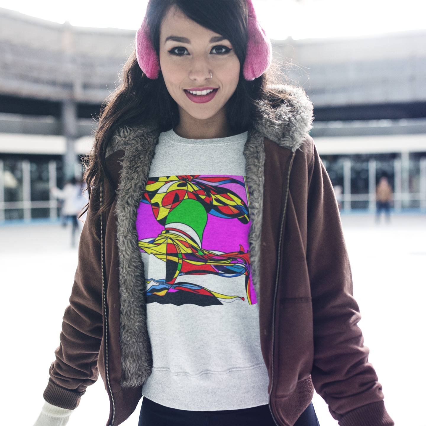 K#421 - Vivid Motion Sweatshirt – Farbstarke abstrakte Energie | Kirrify