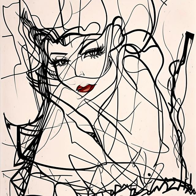 K#423 - Line Portrait Sweatshirt – Feine Linienkunst mit Gesichtsmotiv | Kirrify