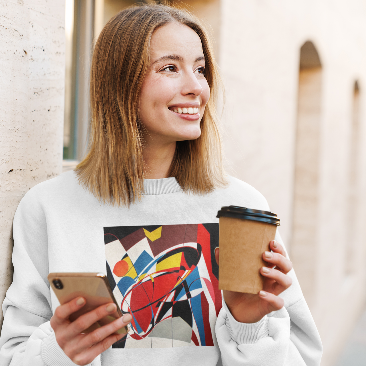 K#429 - Abstract Pulse Sweatshirt – Bewegung in Farbe & Form | Kirrify Kinetic