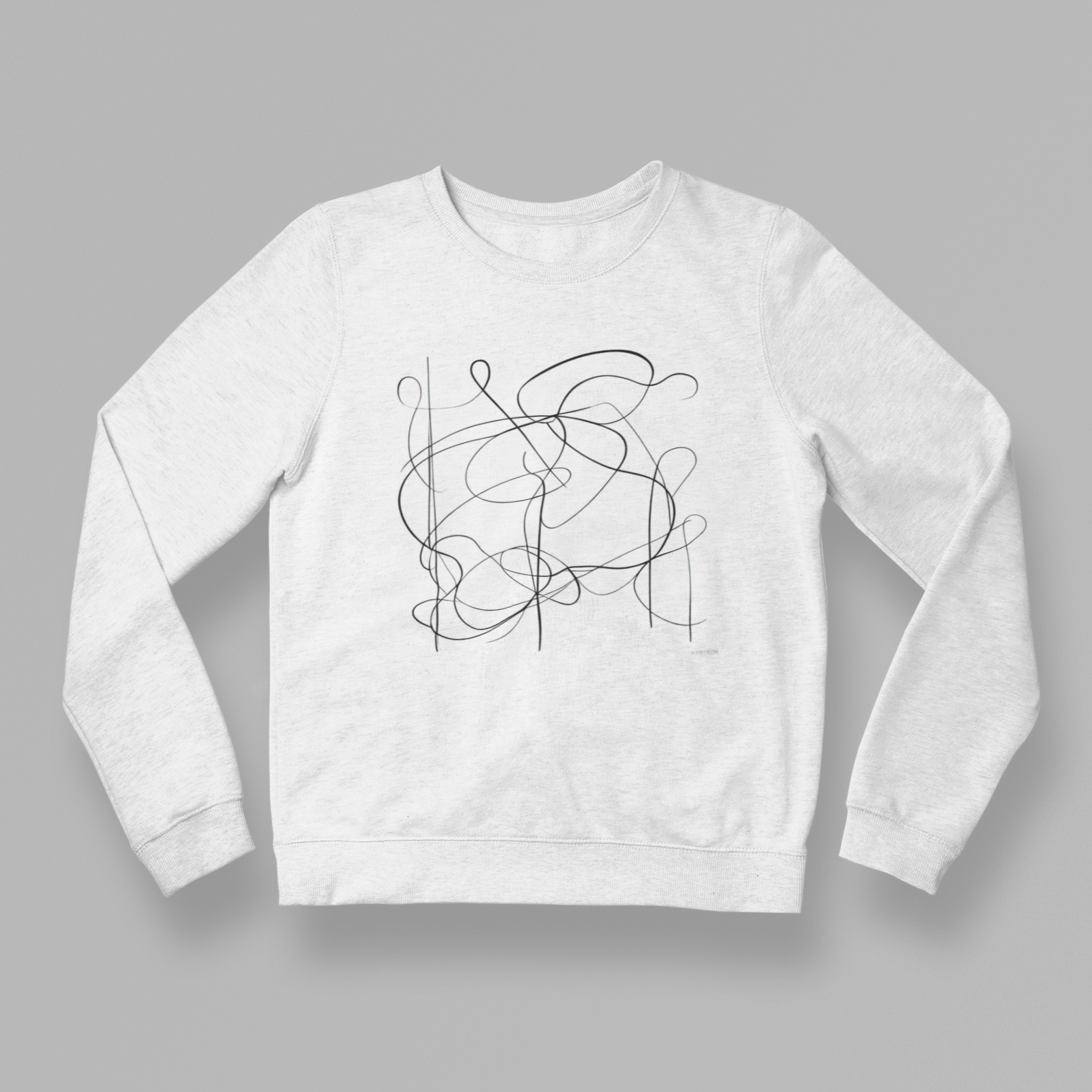 K#431 - Fine Line Sweatshirt – Elegante Linienkunst in Schwarz | Kirrify