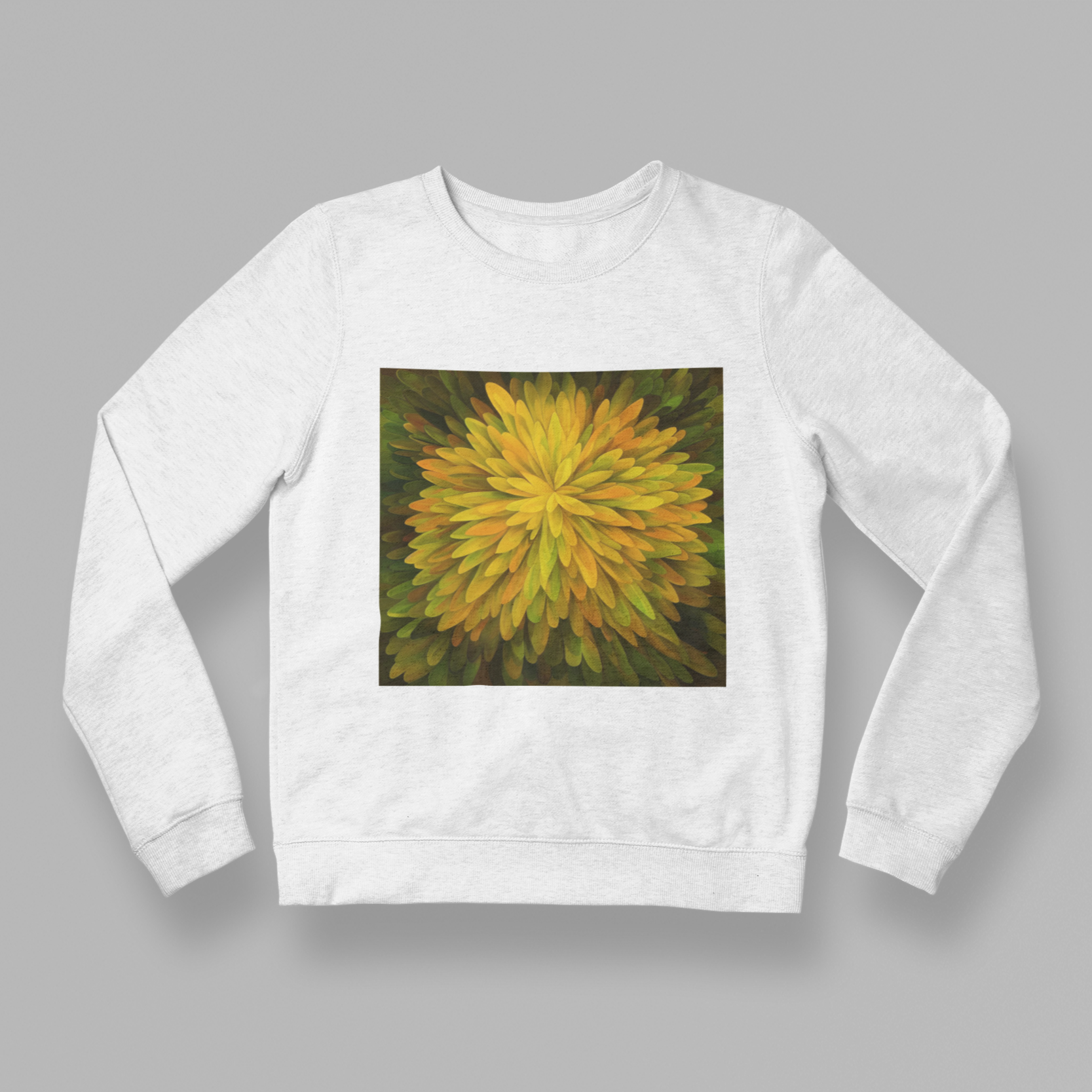 K#436 -Golden Petal Sweatshirt – Blühende Energie & Naturkunst | Kirrify Bloom