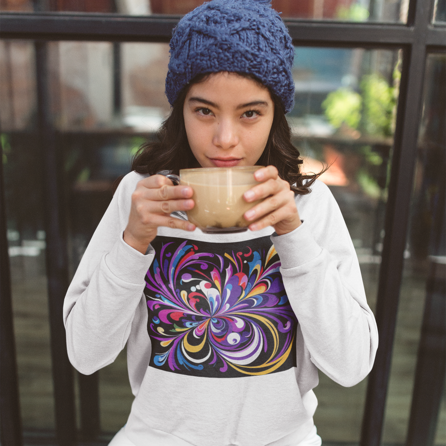 K#437 - Color Swirl Sweatshirt – Energie & Farbe in Bewegung | Kirrify Bloom