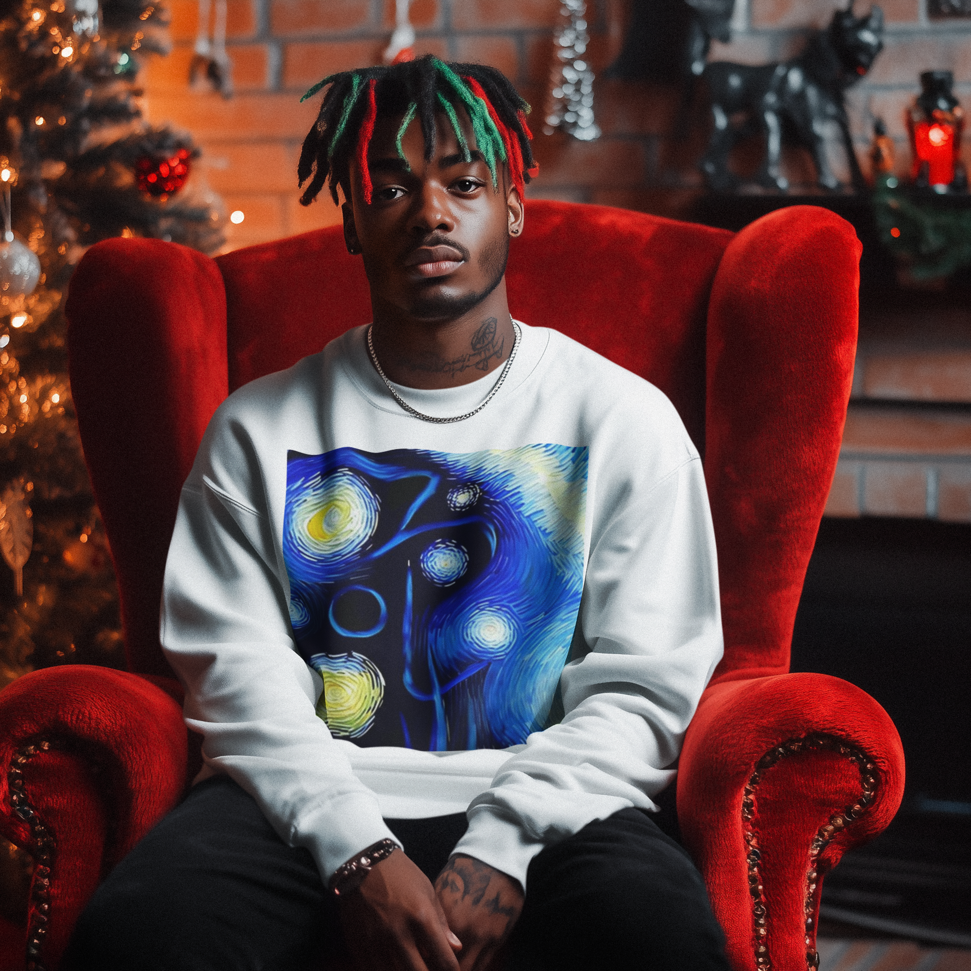 K#445 - Midnight Sky Art Sweater – Unisex Christmas Edition