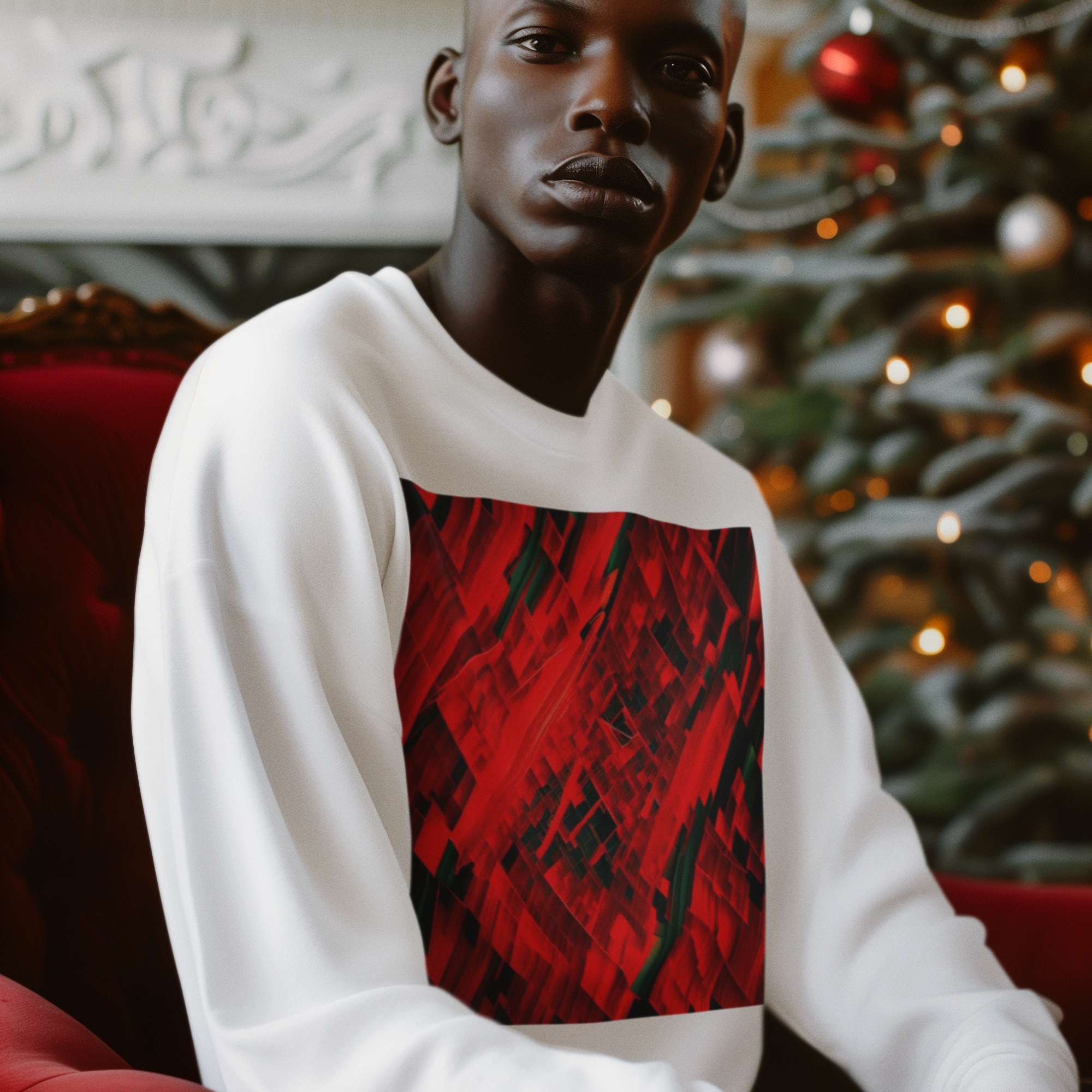 K#453 - Kirrify Christmas Sweater – Abstraktes Rot Art Design