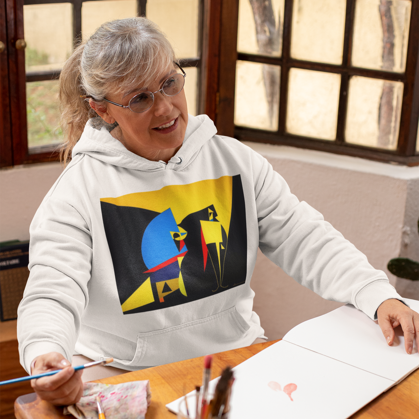 #509 - Abstract Faces Hoodie – Farbige Kunst trifft Streetstyle | Kirrify