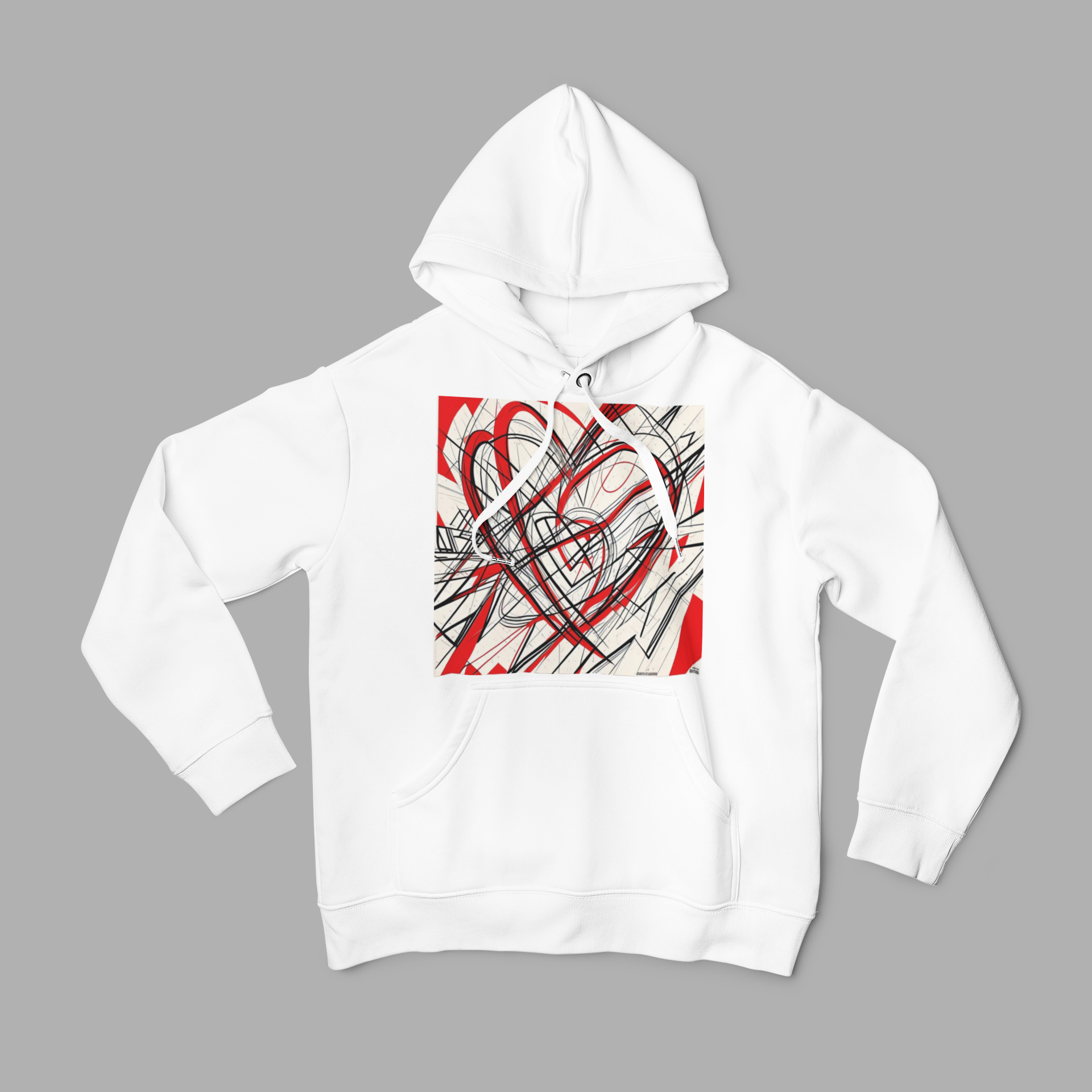 K#510 - Red Heart Lines Hoodie – Kunst trifft Emotion | Kirrify