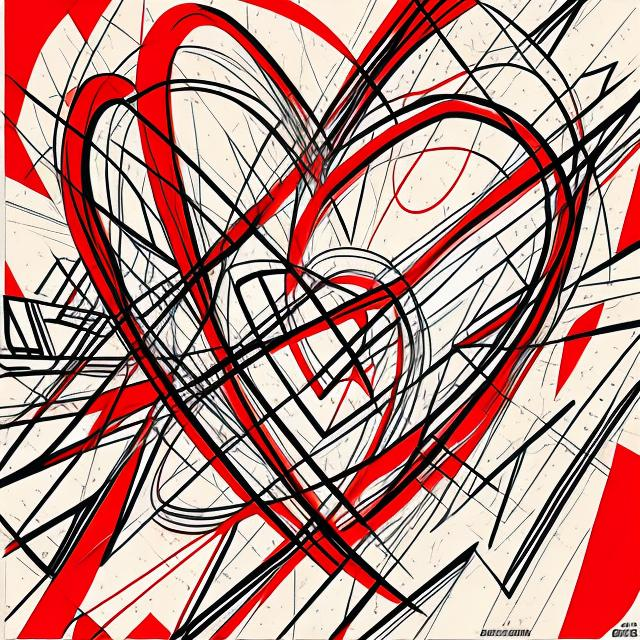K#510 - Red Heart Lines Hoodie – Kunst trifft Emotion | Kirrify
