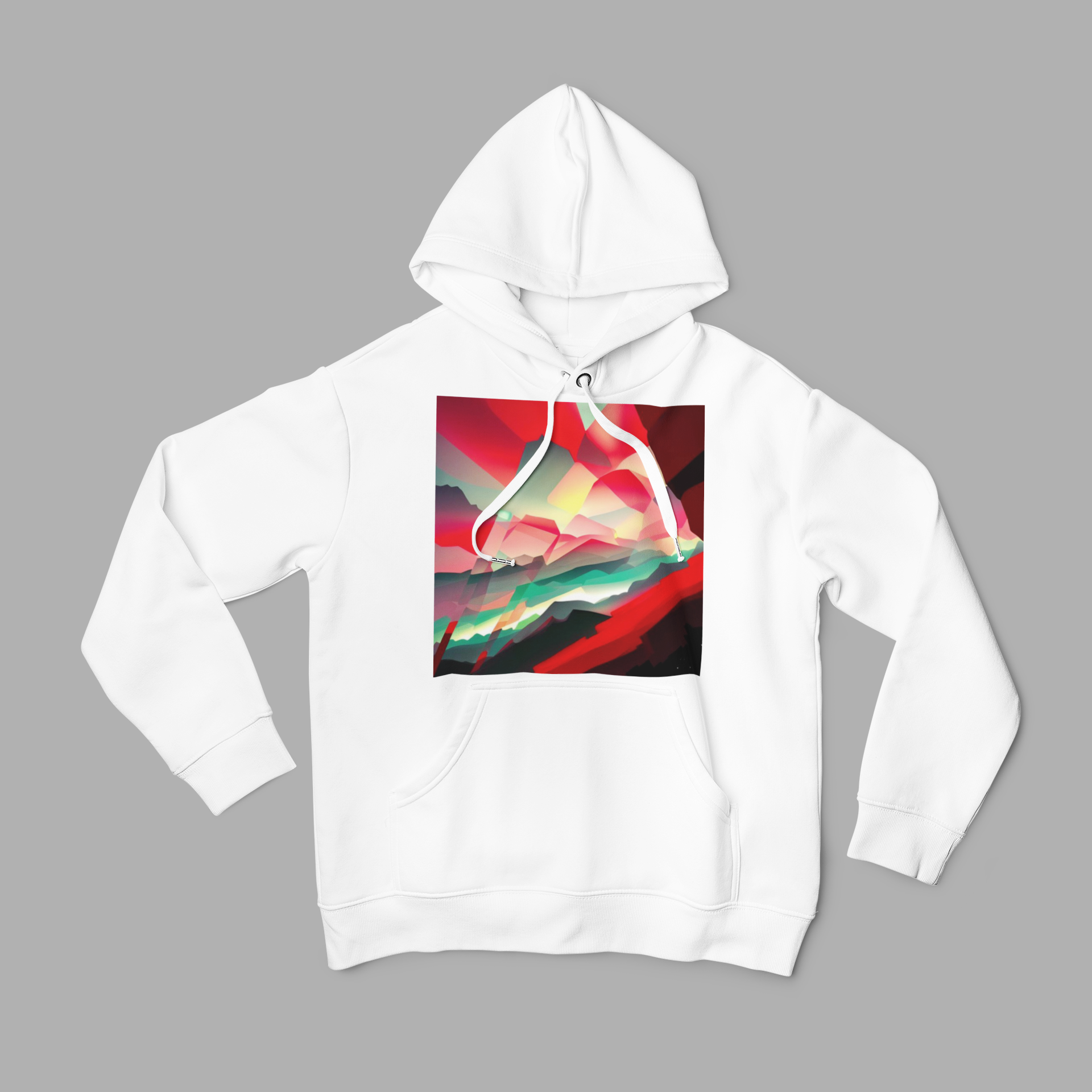 K#511 - Crimson Peaks Hoodie – Abstrakte Farbwelten in Bewegung | Kirrify