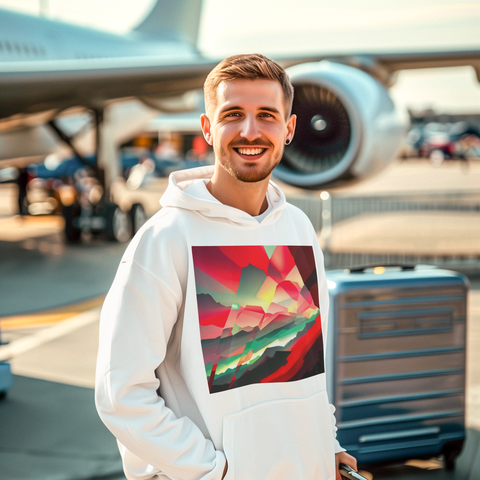 K#511 - Crimson Peaks Hoodie – Abstrakte Farbwelten in Bewegung | Kirrify