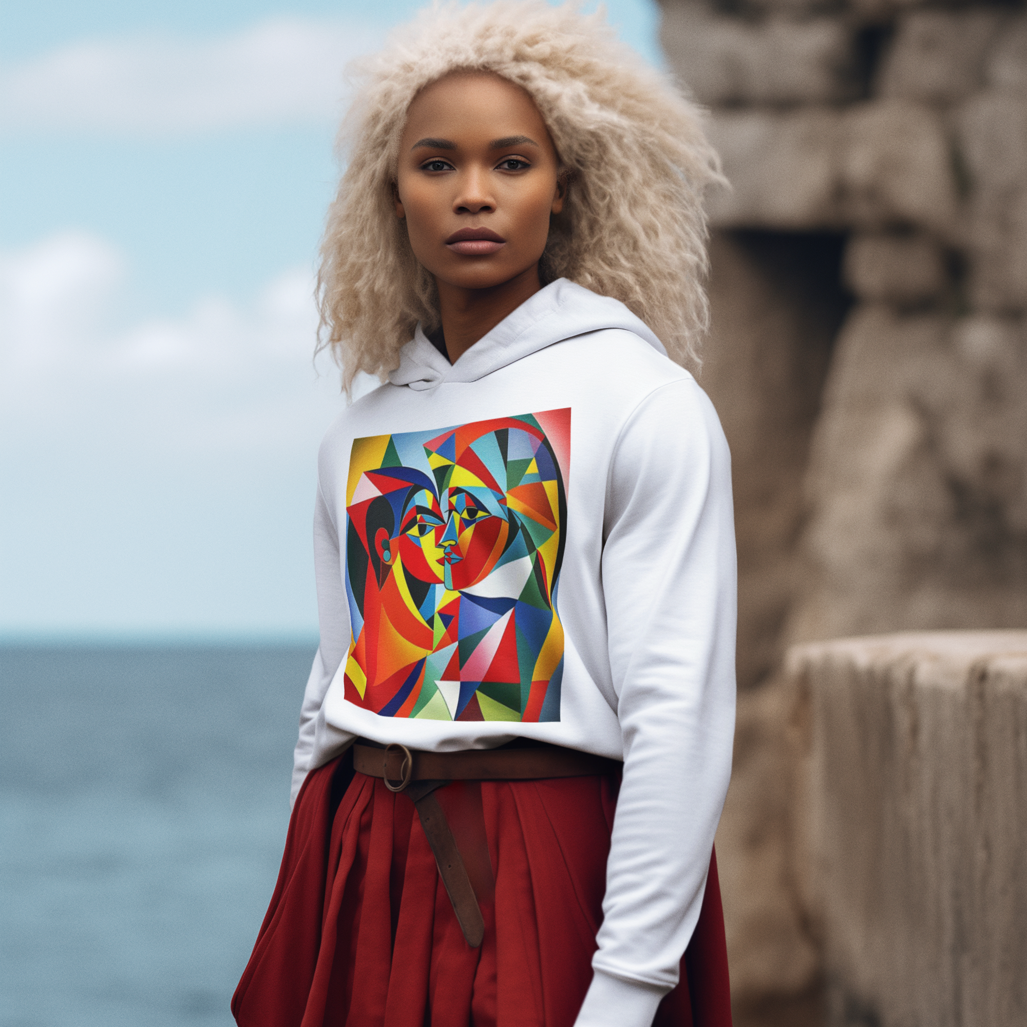 K#524 - Faces of Color Hoodie – Ausdrucksstarke Formen & Emotionen | Kirrify