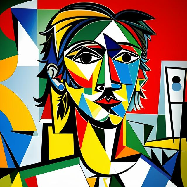 K#528 - Cubist Portrait Hoodie – Bunte Kunst der Formen | Kirrify Artwear