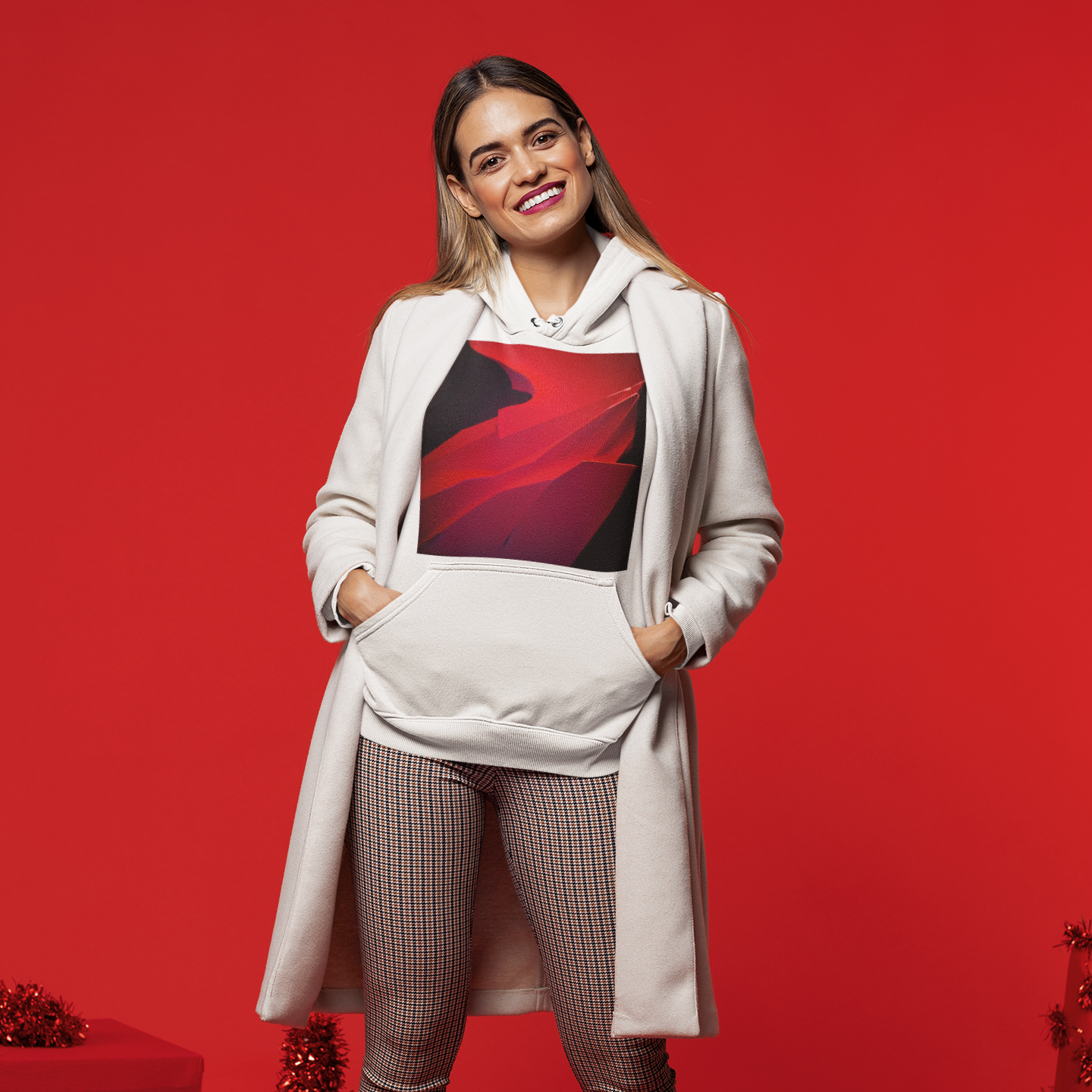 K#532 - Red Flow Art Sweater – Unisex Christmas Vibe by Kirrify