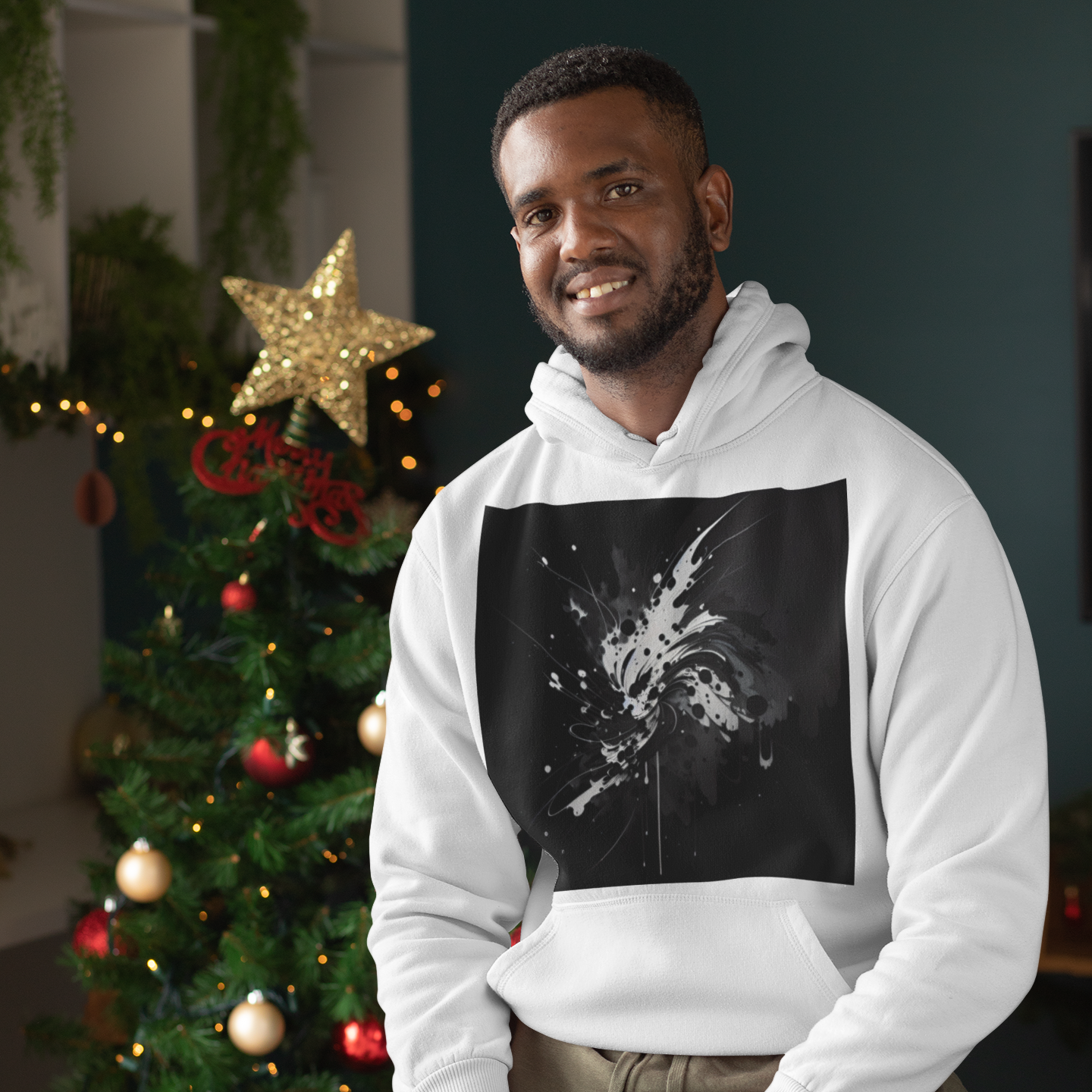 K#535 - Black Splash Art Hoodie – Unisex Winter Edition by Kirrify