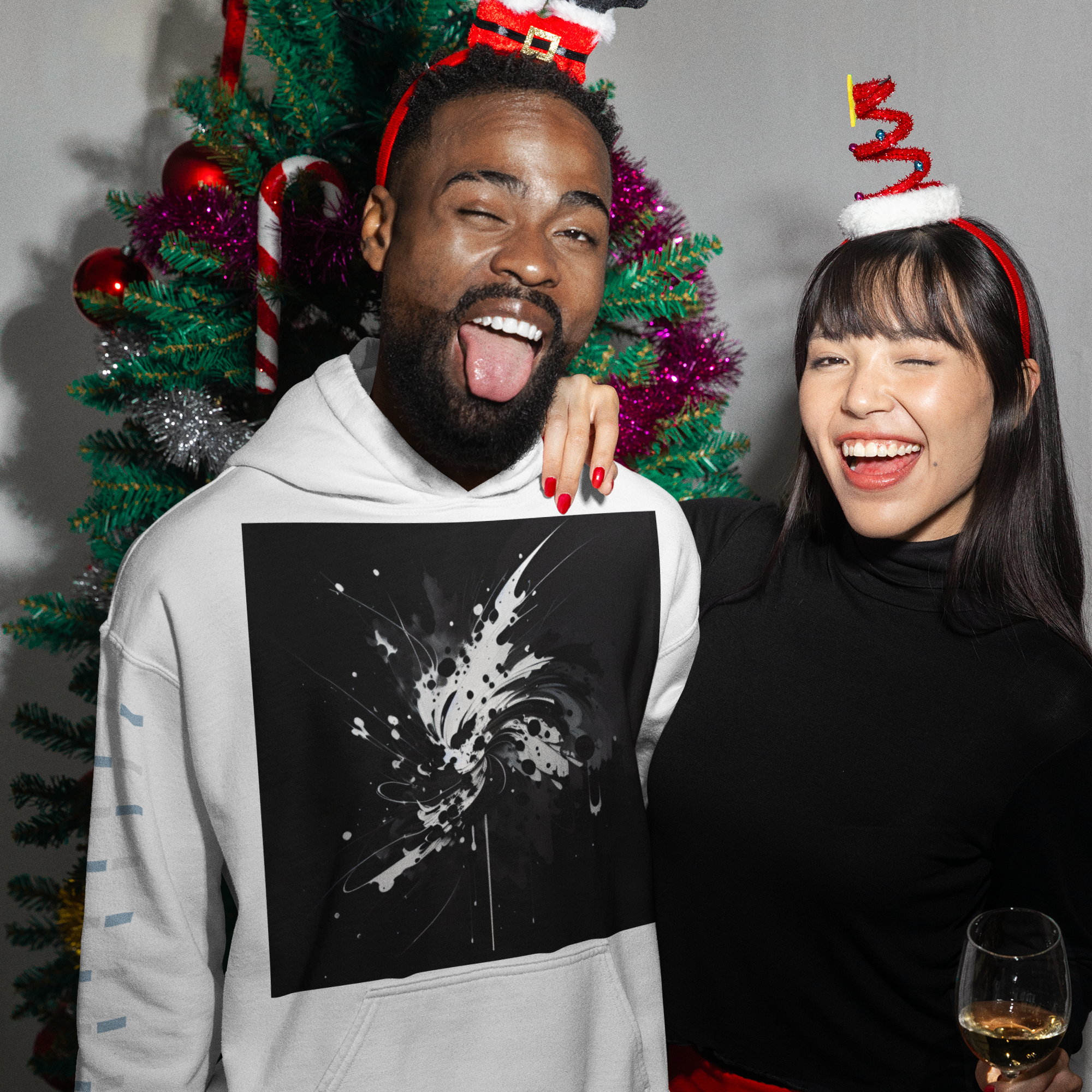 K#535 - Black Splash Art Hoodie – Unisex Winter Edition by Kirrify