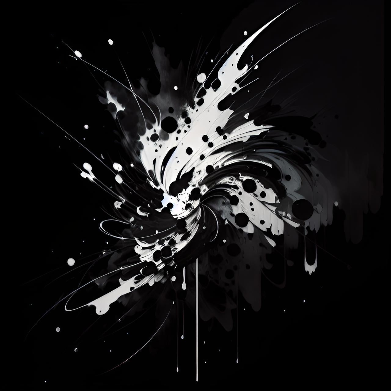 K#535 - Black Splash Art Hoodie – Unisex Winter Edition by Kirrify