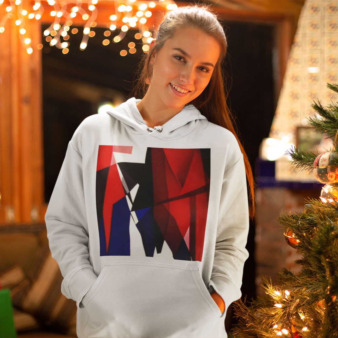 K#539 - Red Blue Geometry Hoodie – Kirrify Unisex Art Collection