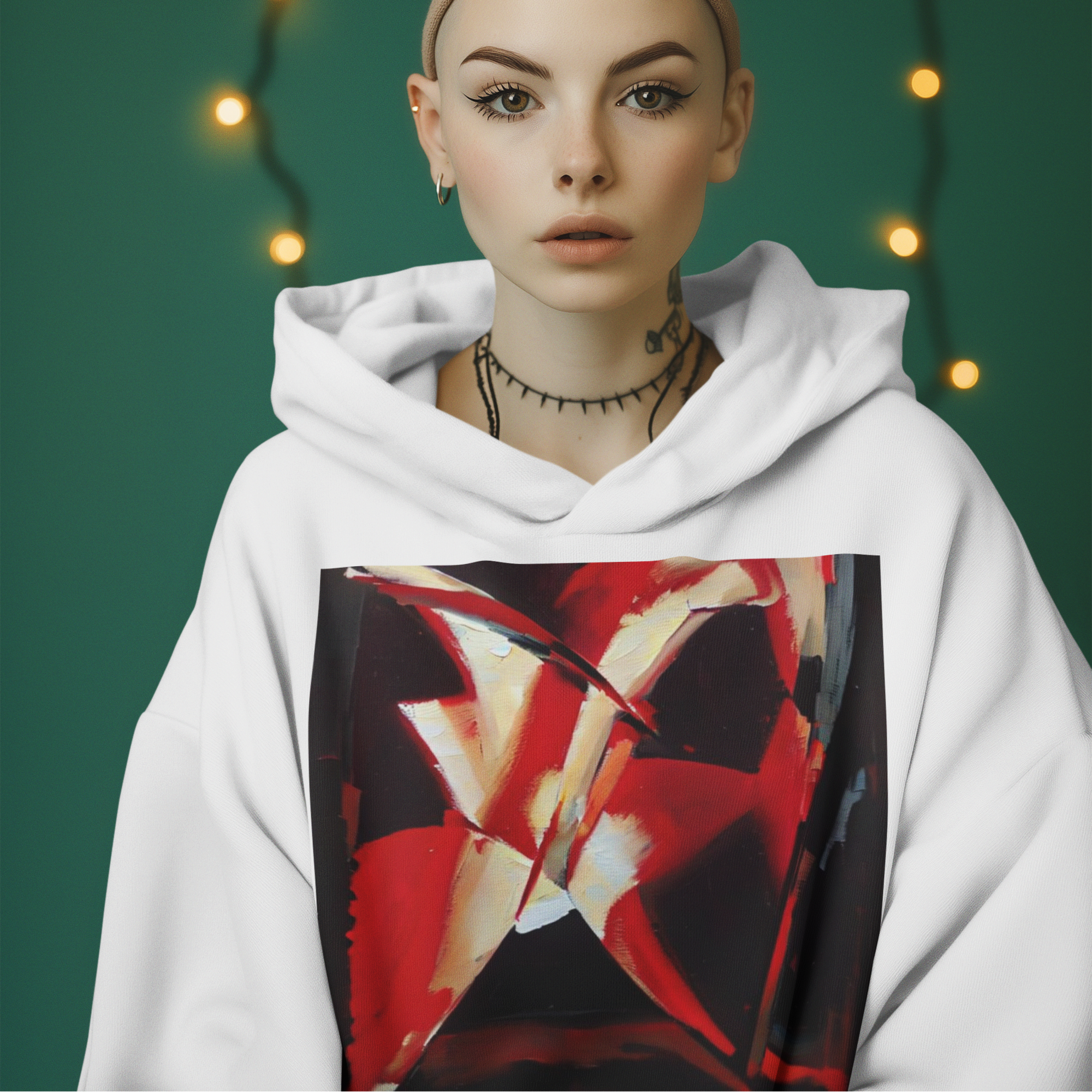 K#540 - Red Abstract Hoodie – Kirrify Art Christmas Edition Unisex