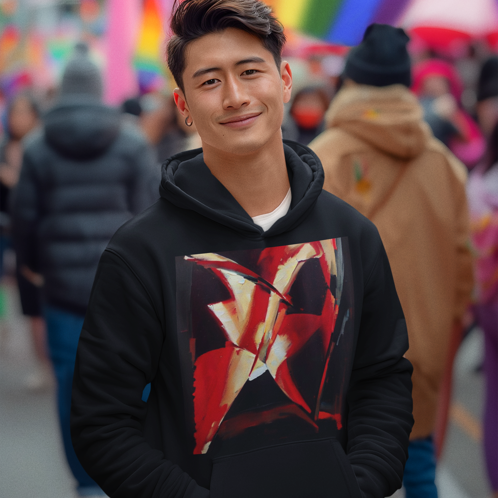 K#540 - Red Abstract Hoodie – Kirrify Art Christmas Edition Unisex
