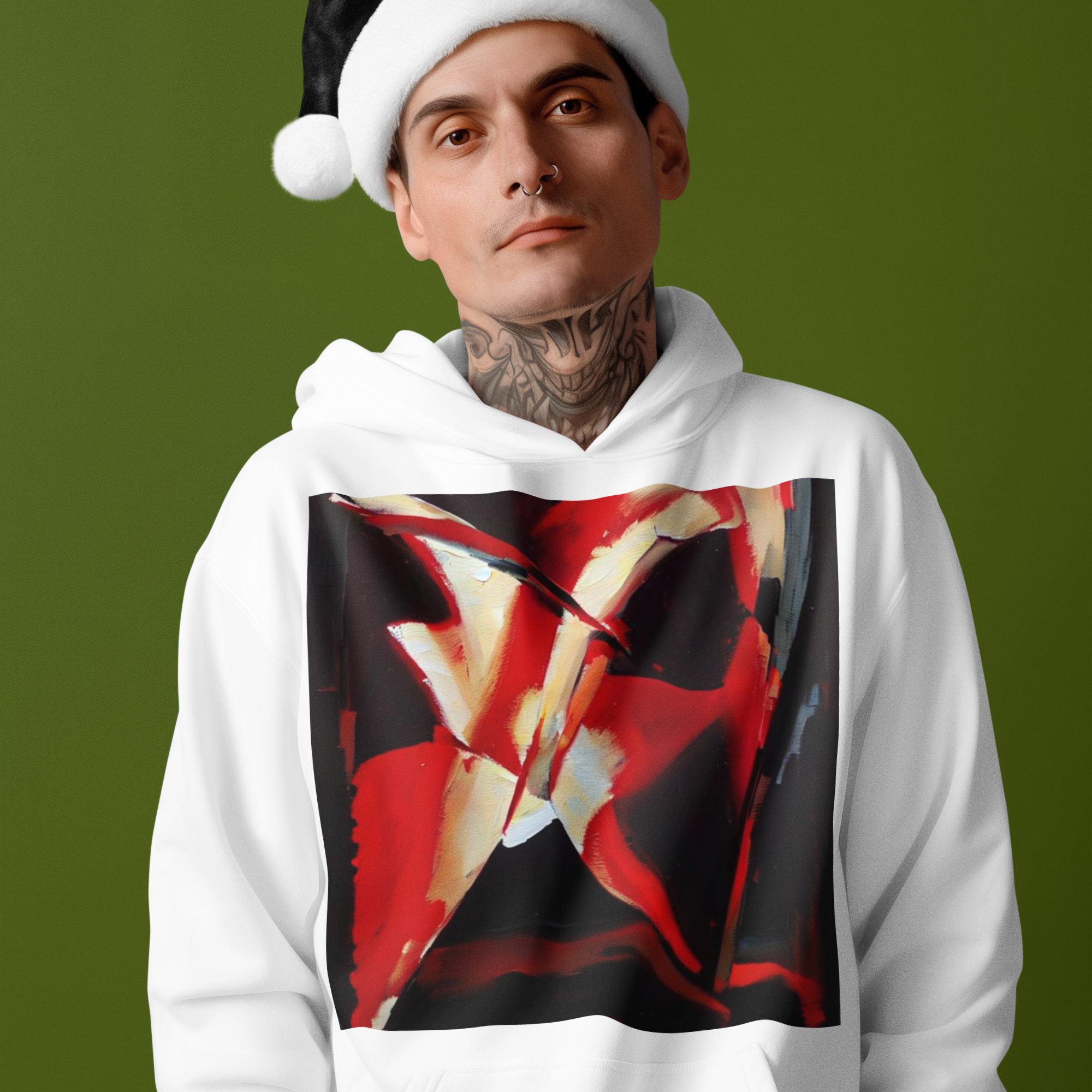 K#540 - Red Abstract Hoodie – Kirrify Art Christmas Edition Unisex