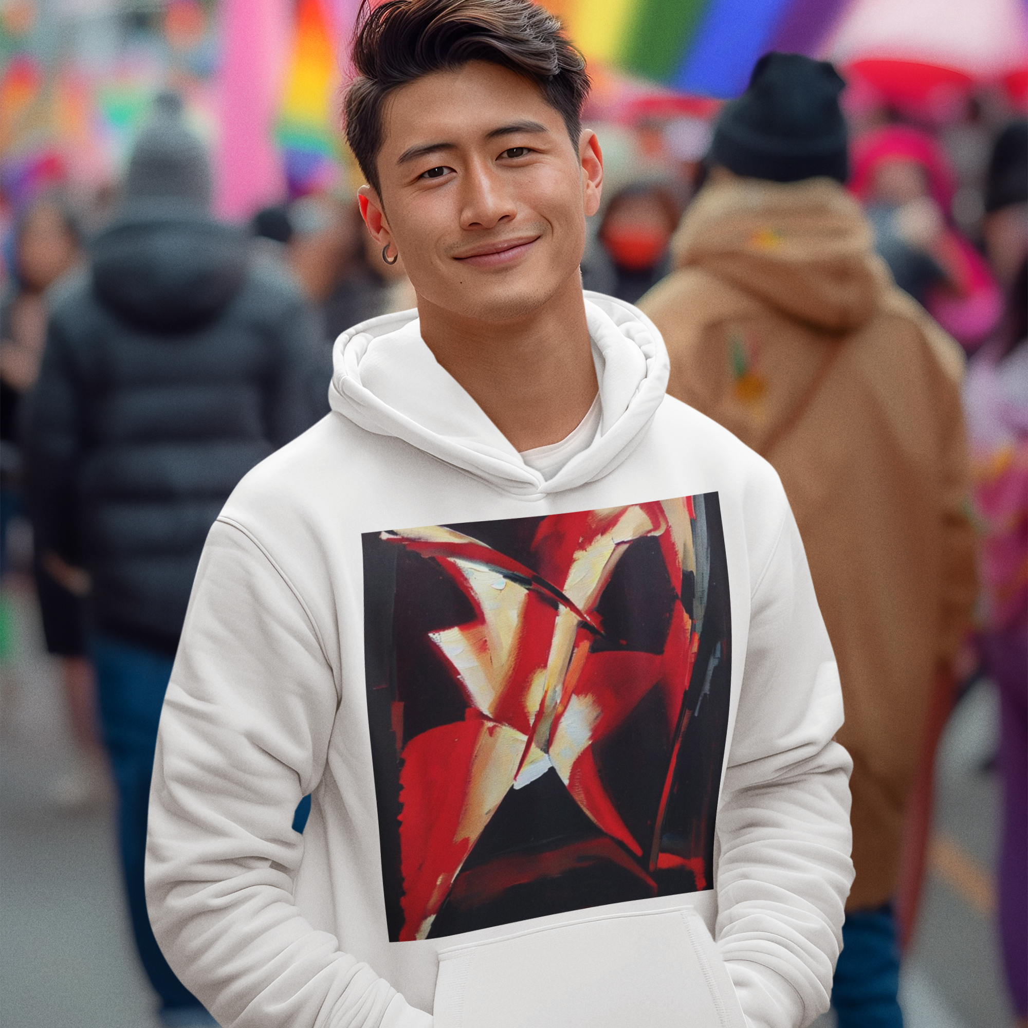 K#540 - Red Abstract Hoodie – Kirrify Art Christmas Edition Unisex