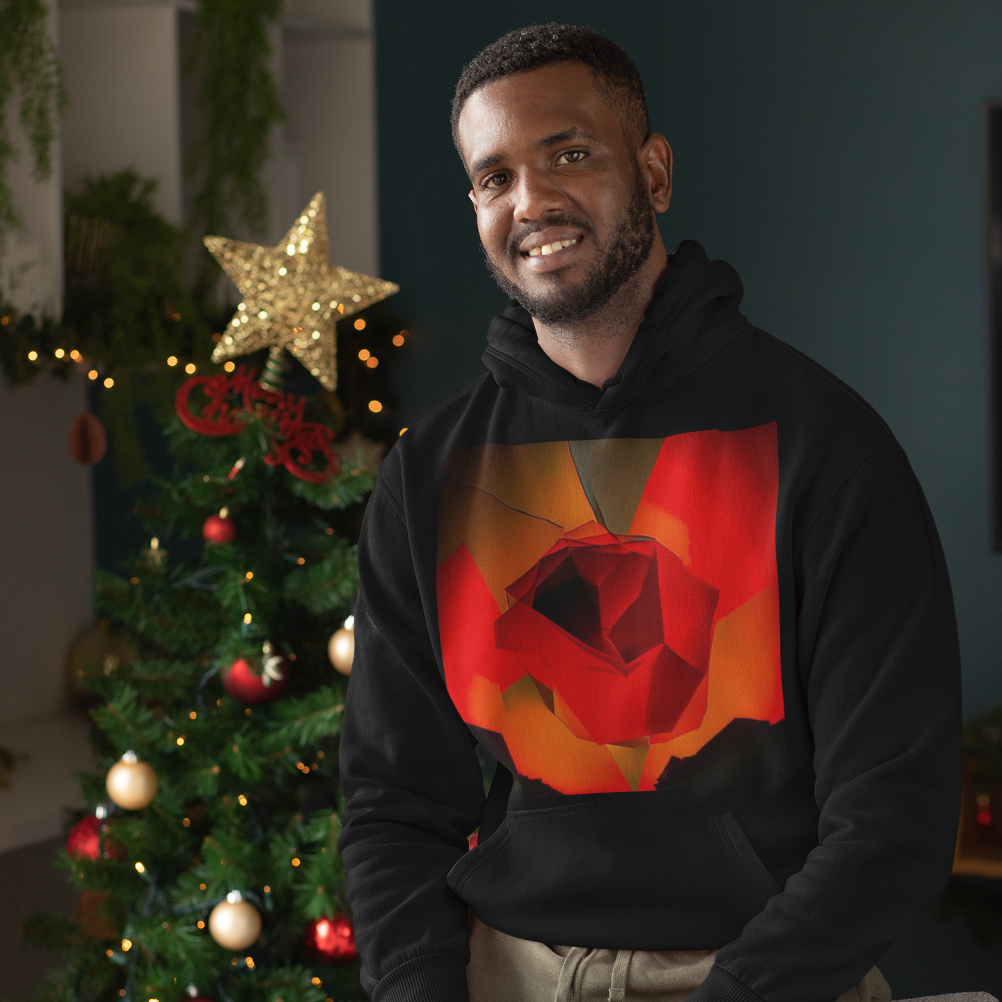 K#547 - Warm Glow Geometry Hoodie – Unisex Kirrify Christmas Art