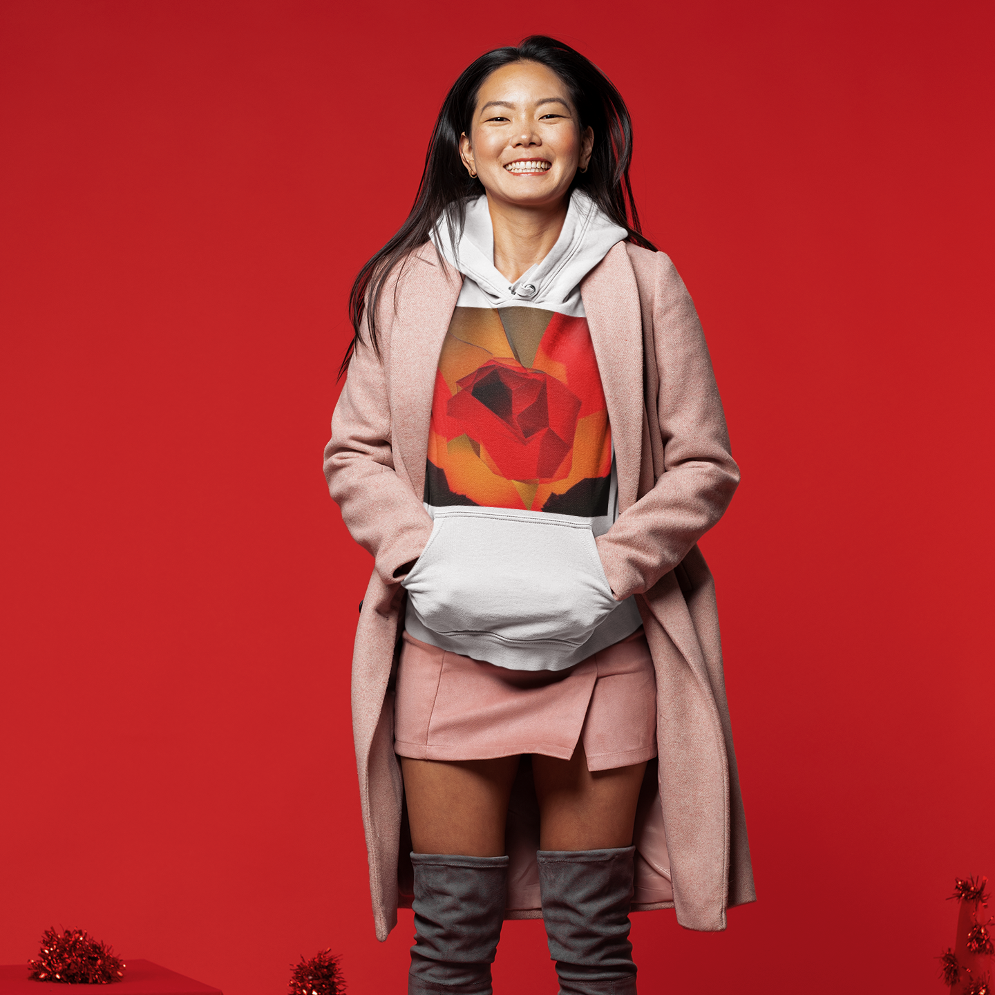 K#547 - Warm Glow Geometry Hoodie – Unisex Kirrify Christmas Art