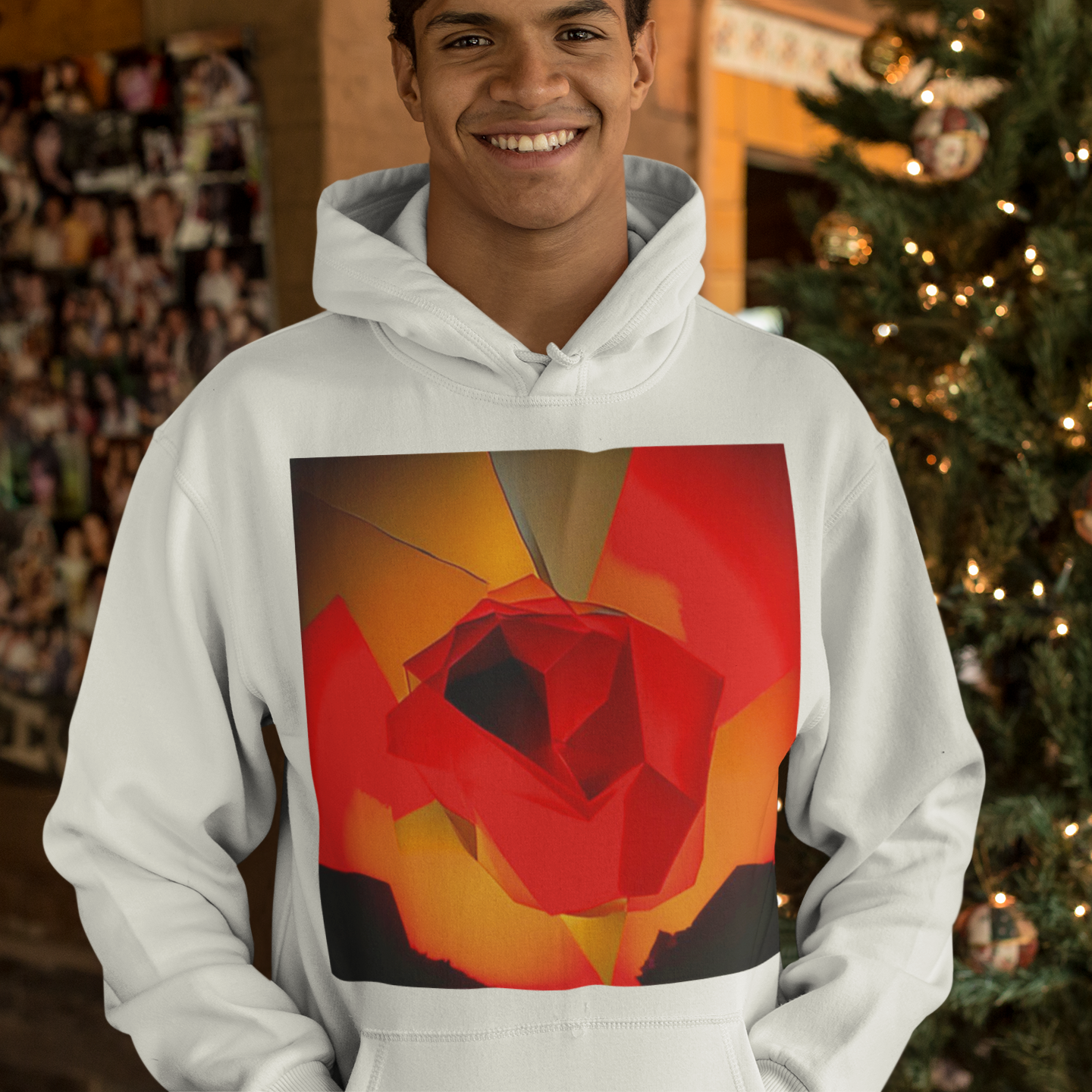 K#547 - Warm Glow Geometry Hoodie – Unisex Kirrify Christmas Art