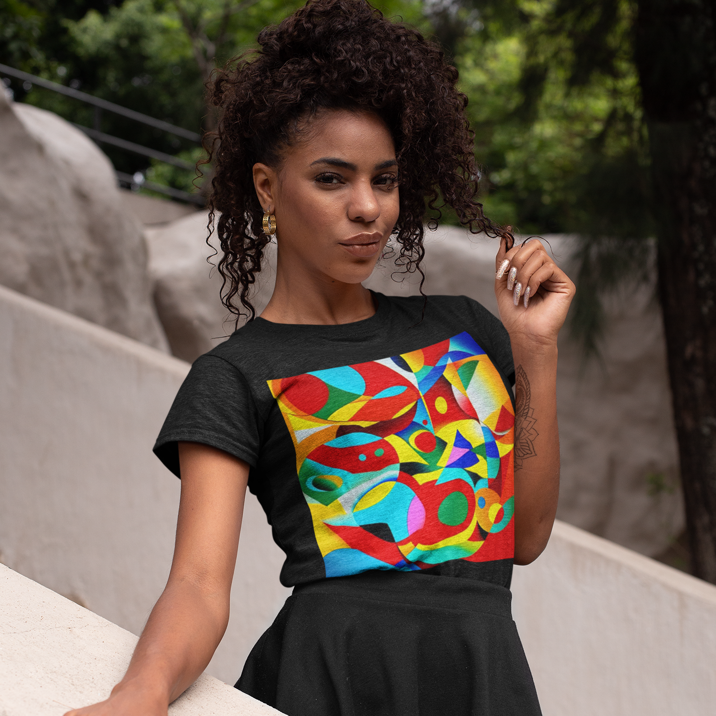 K#207 - Geometric Harmony T-Shirt – Abstrakte Formen & Farben | Kirrify