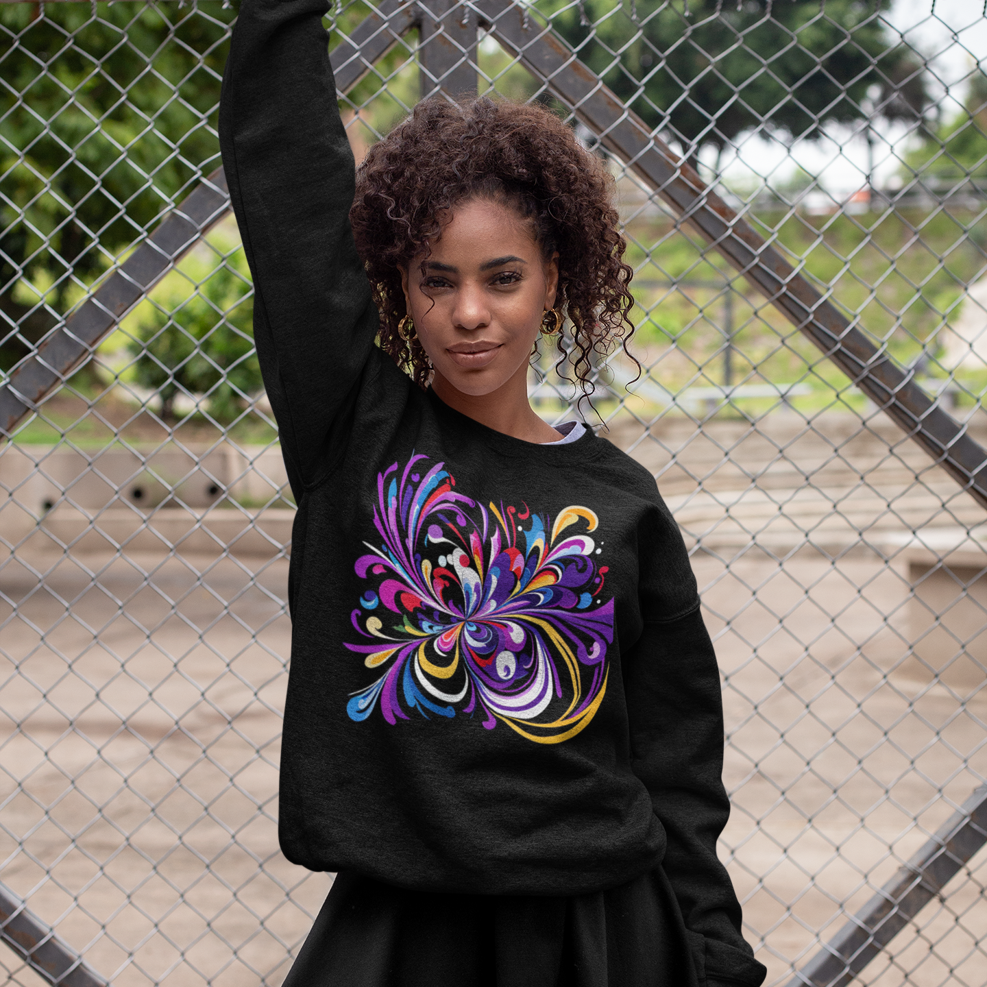 K#437 - Color Swirl Sweatshirt – Energie & Farbe in Bewegung | Kirrify Bloom