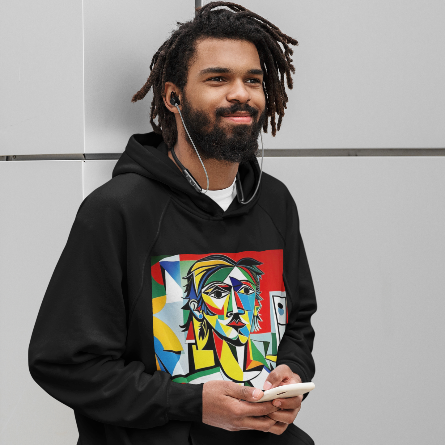 K#528 - Cubist Portrait Hoodie – Bunte Kunst der Formen | Kirrify Artwear