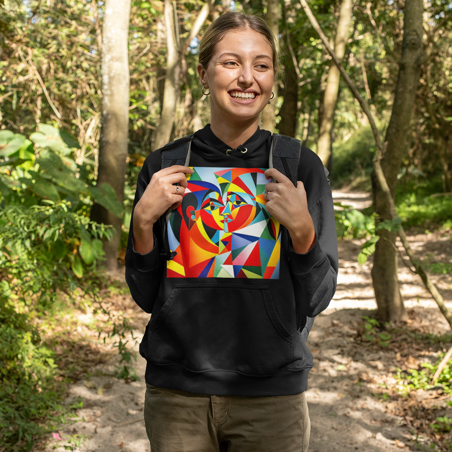K#524 - Faces of Color Hoodie – Ausdrucksstarke Formen & Emotionen | Kirrify