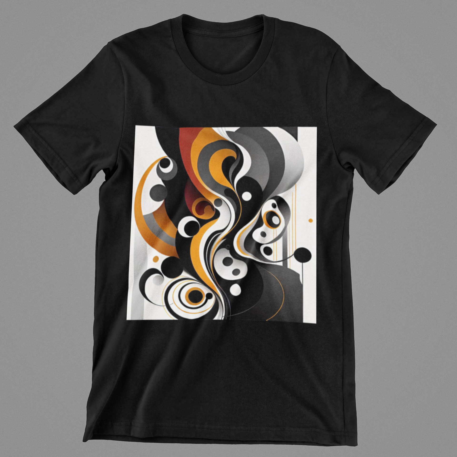 K#183 - Unisex Oversized T-Shirt mit Retro-Grafik – Urban Streetstyle in Orange & Grau