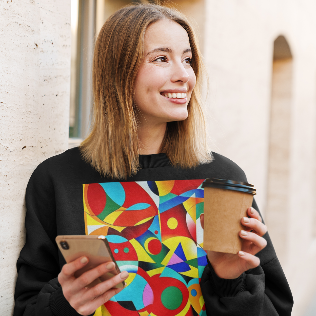 K#427 - Color Geometry Sweatshirt – Kunst in Bewegung & klare Formen | Kirrify